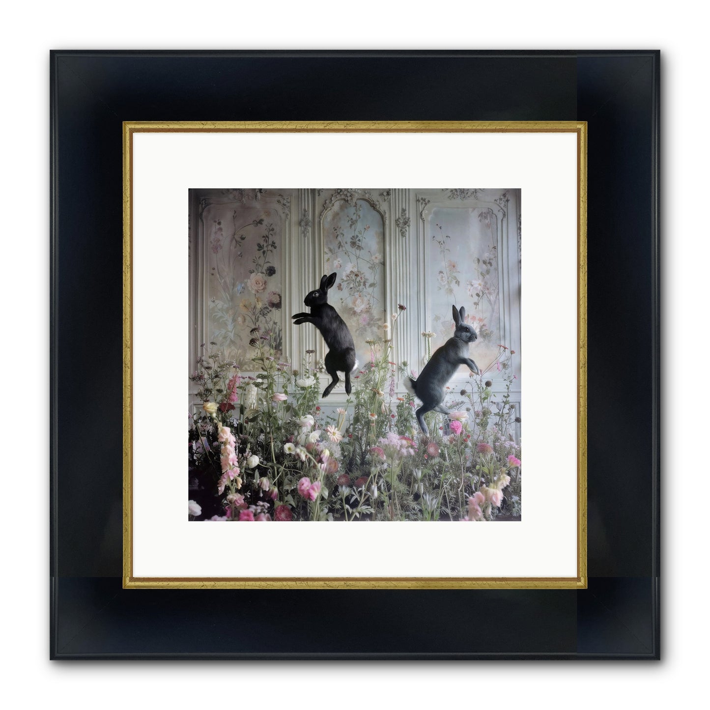 Sylvan Soirée Framed Print - Wide Black w/Gold 12x12