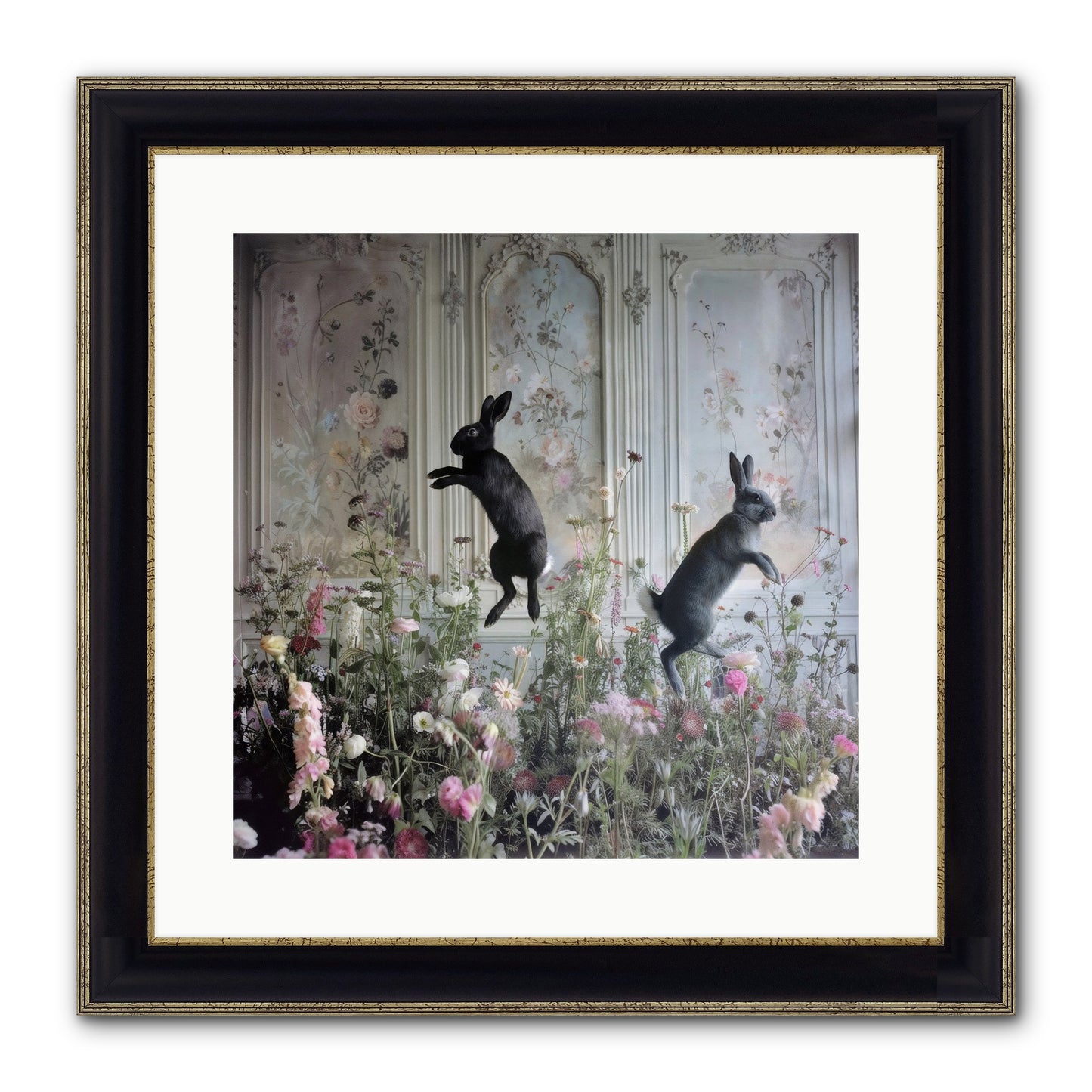 Sylvan Soirée Framed Print - Black & Gold 16x16
