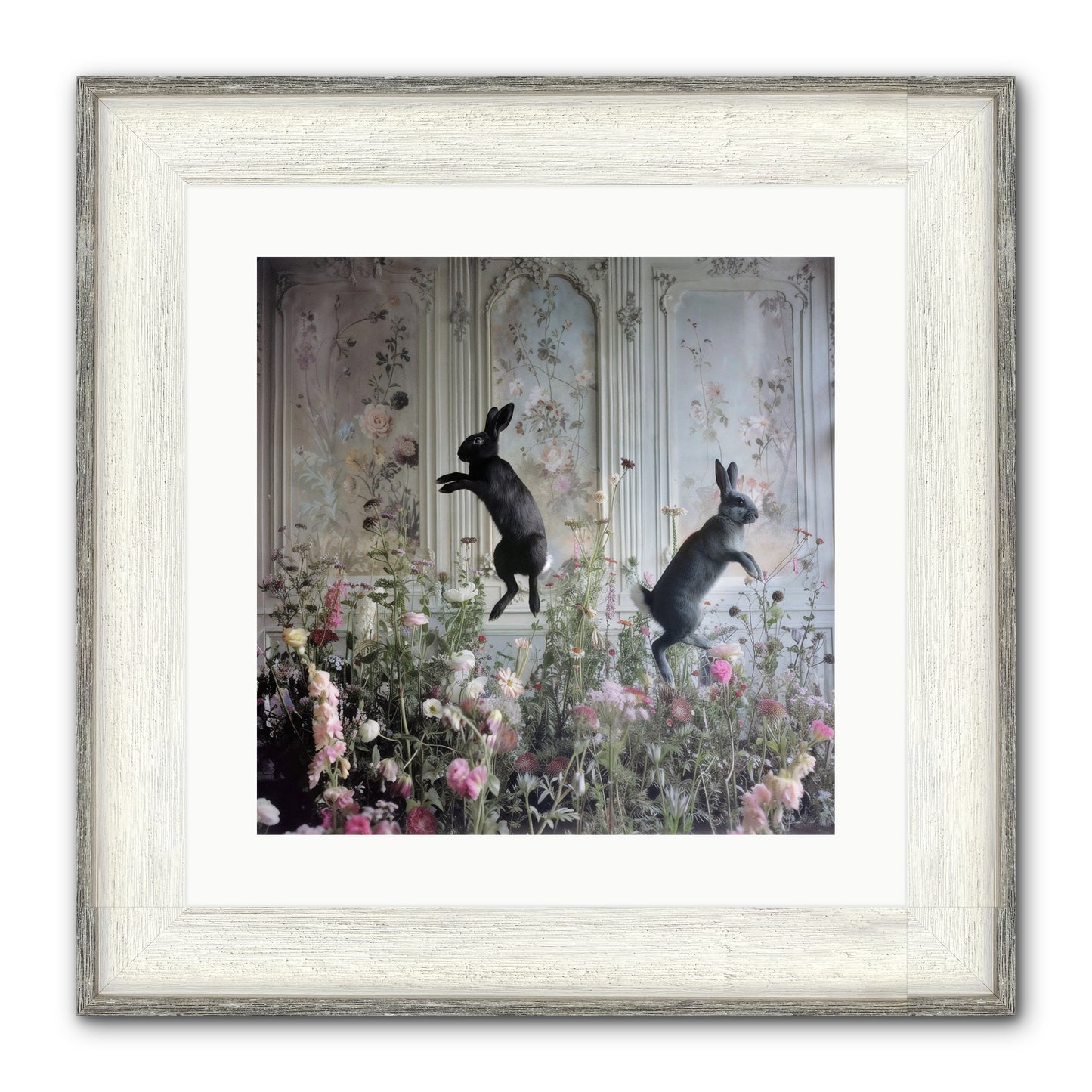 Sylvan Soirée Framed Print - Driftwood White 16x16
