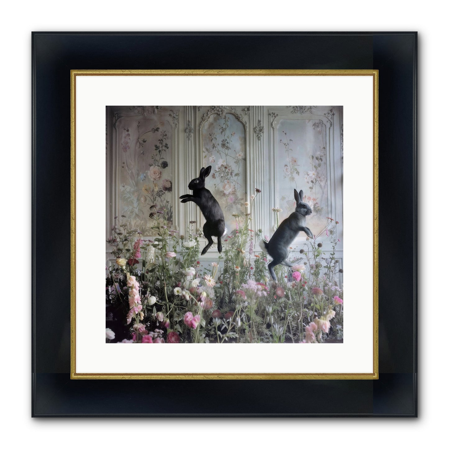 Sylvan Soirée Framed Print - Wide Black w/Gold 16x16