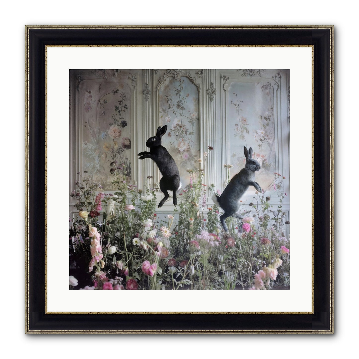 Sylvan Soirée Framed Print - Black & Gold 20x20