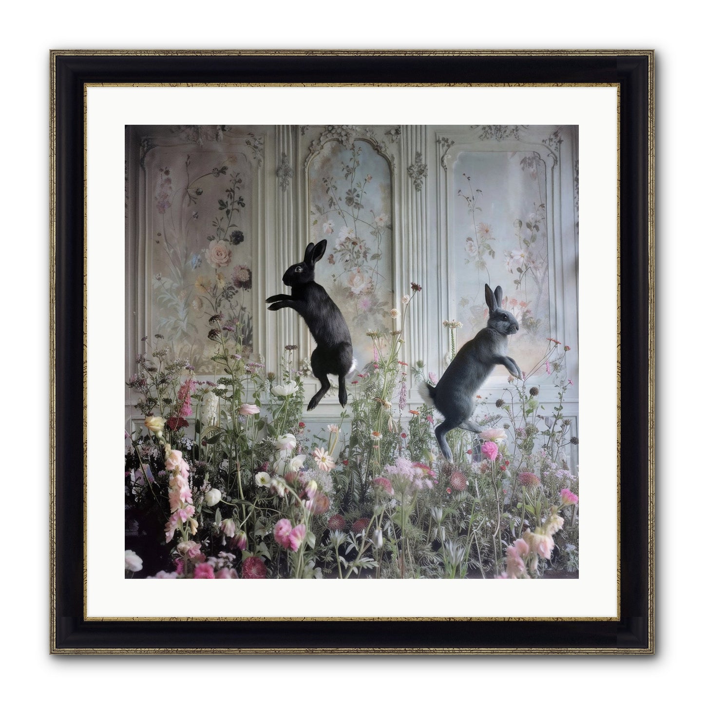 Sylvan Soirée Framed Print - Black & Gold 24x24