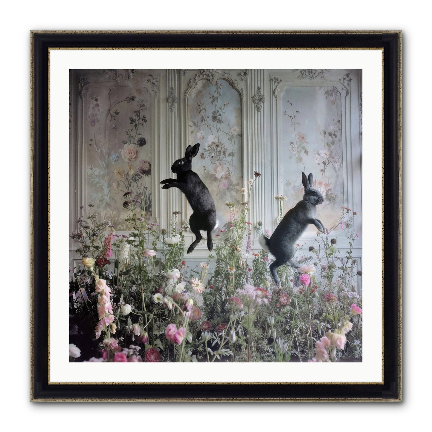 Sylvan Soirée Framed Print - Black & Gold 30x30