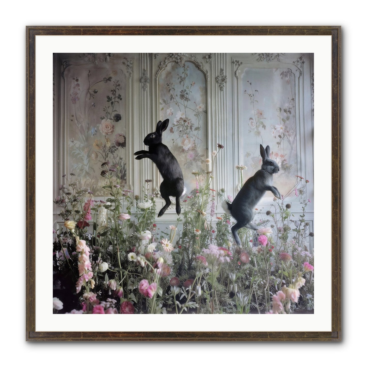 Sylvan Soirée Framed Print - Slimwoods Black/Gold 30x30