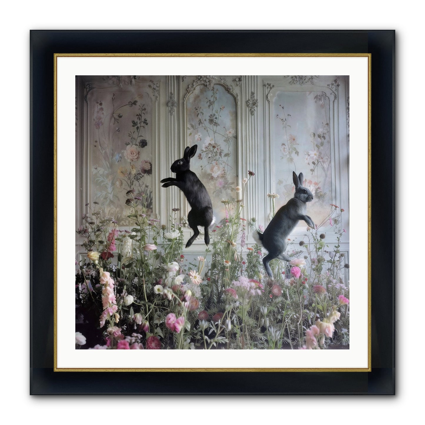 Sylvan Soirée Framed Print - Wide Black w/Gold 30x30