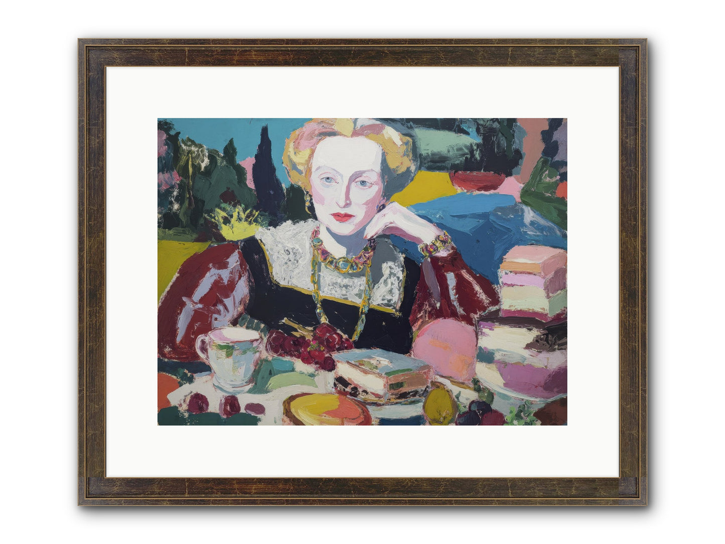 Table Of Temptations Framed Print - Slimwoods Black/Gold 16x12