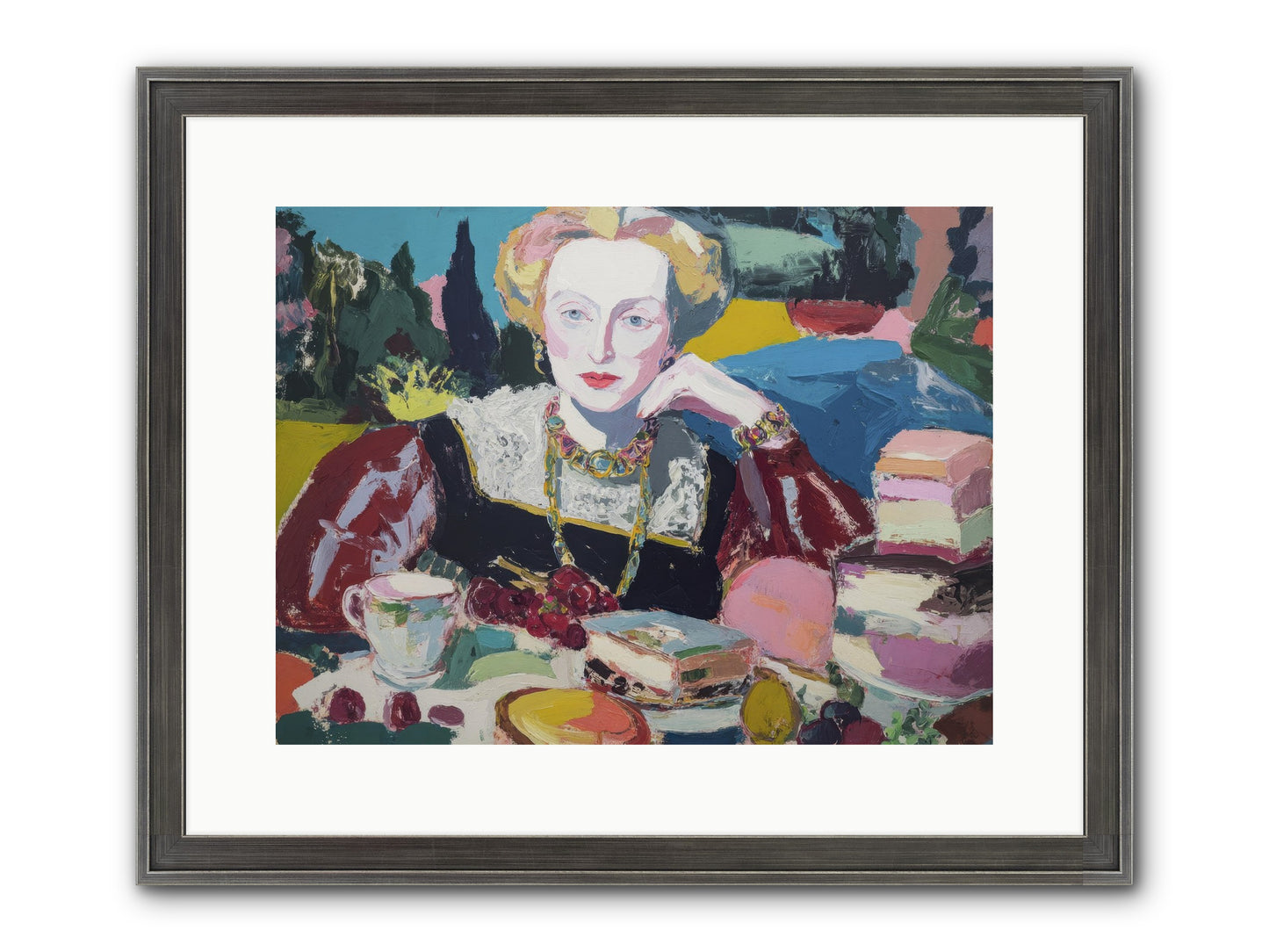 Table Of Temptations Framed Print - Slimwoods Black/Silver 16x12