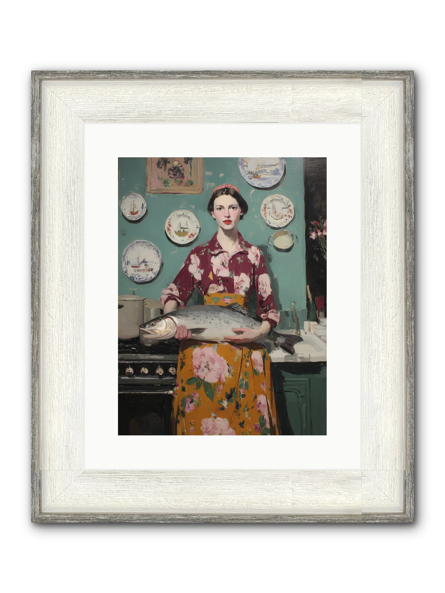 Table's Fate Framed Print - Driftwood White 12x16