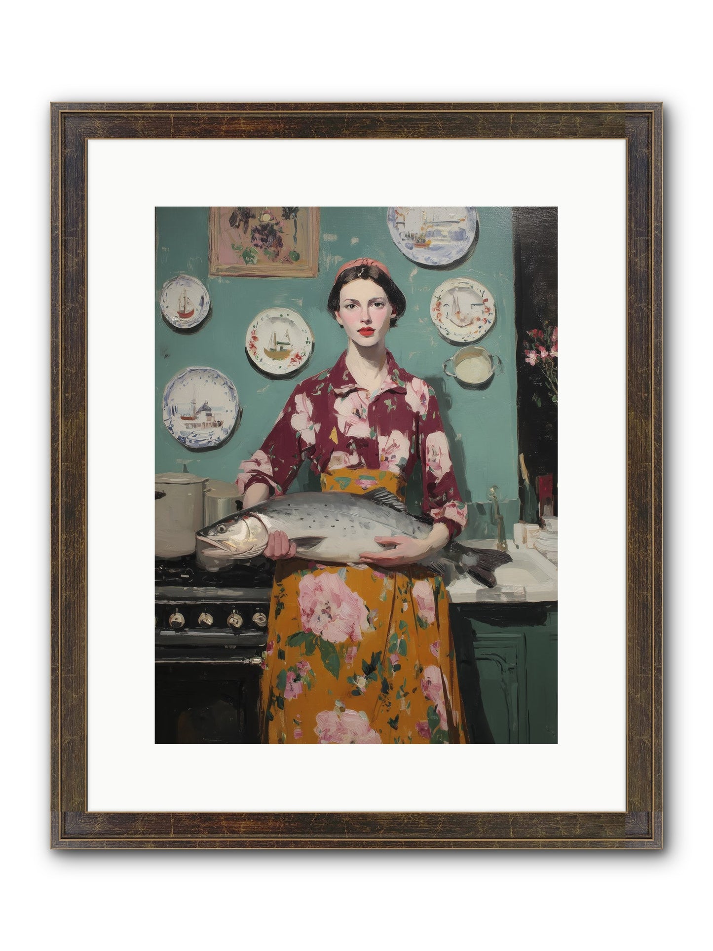 Table's Fate Framed Print - Slimwoods Black/Gold 12x16