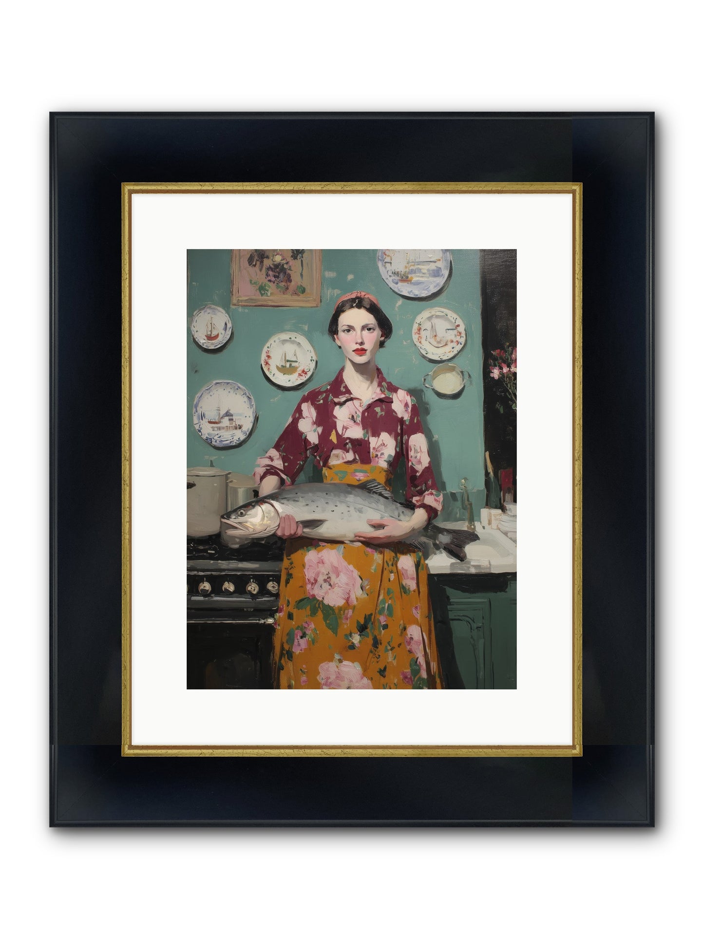 Table's Fate Framed Print - Wide Black w/Gold 12x16