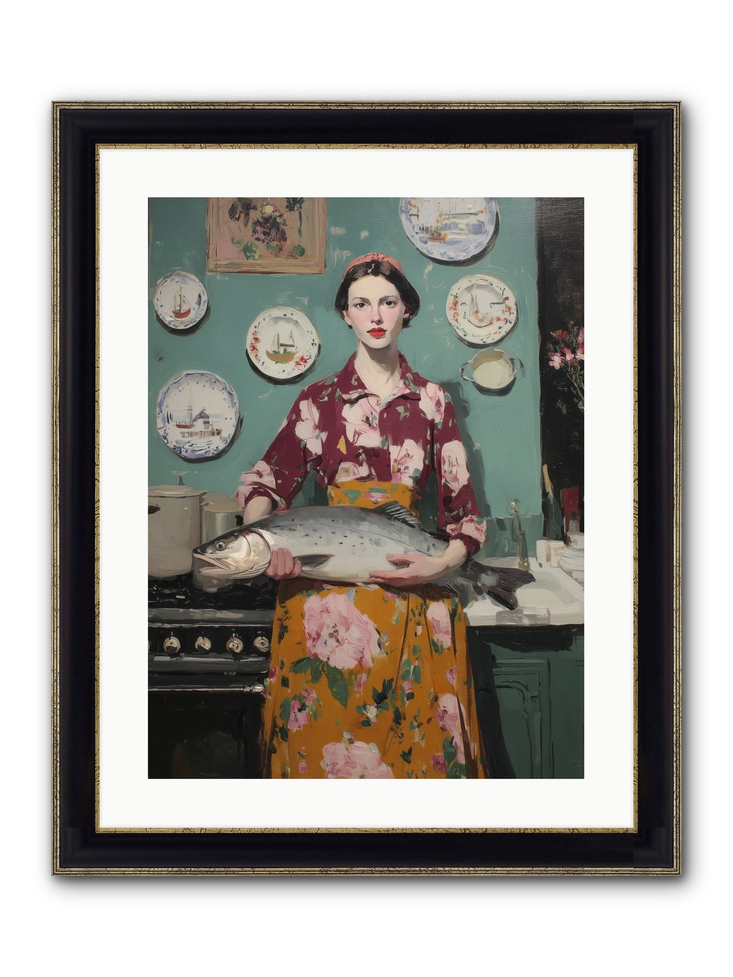 Table's Fate Framed Print - Black & Gold 18x24