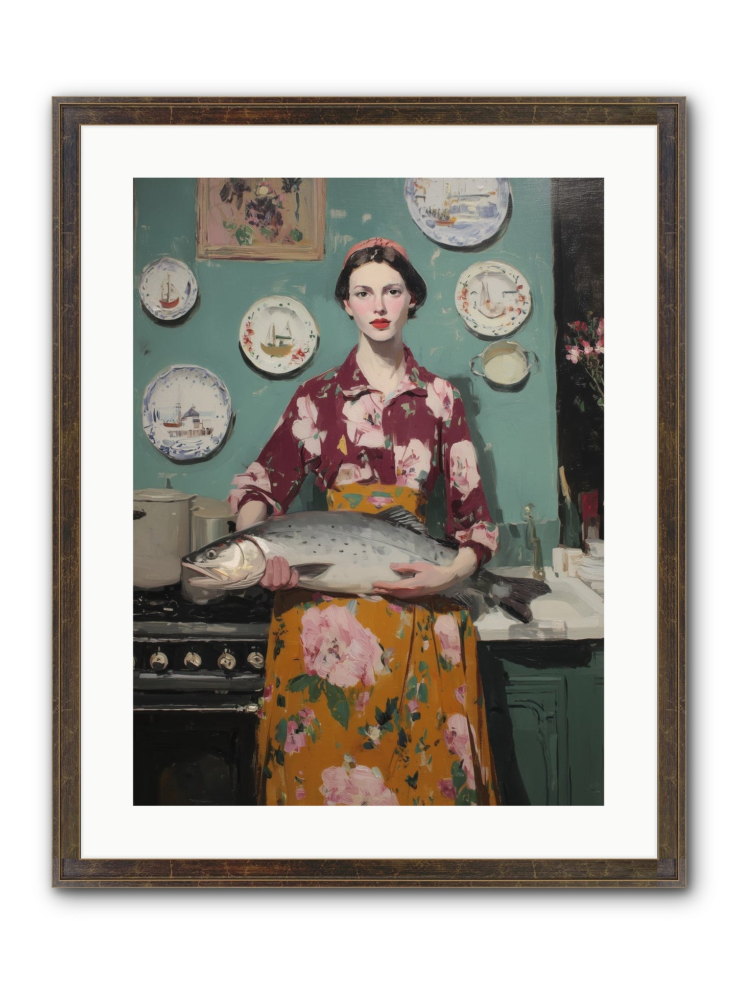 Table's Fate Framed Print - Slimwoods Black/Gold 18x24