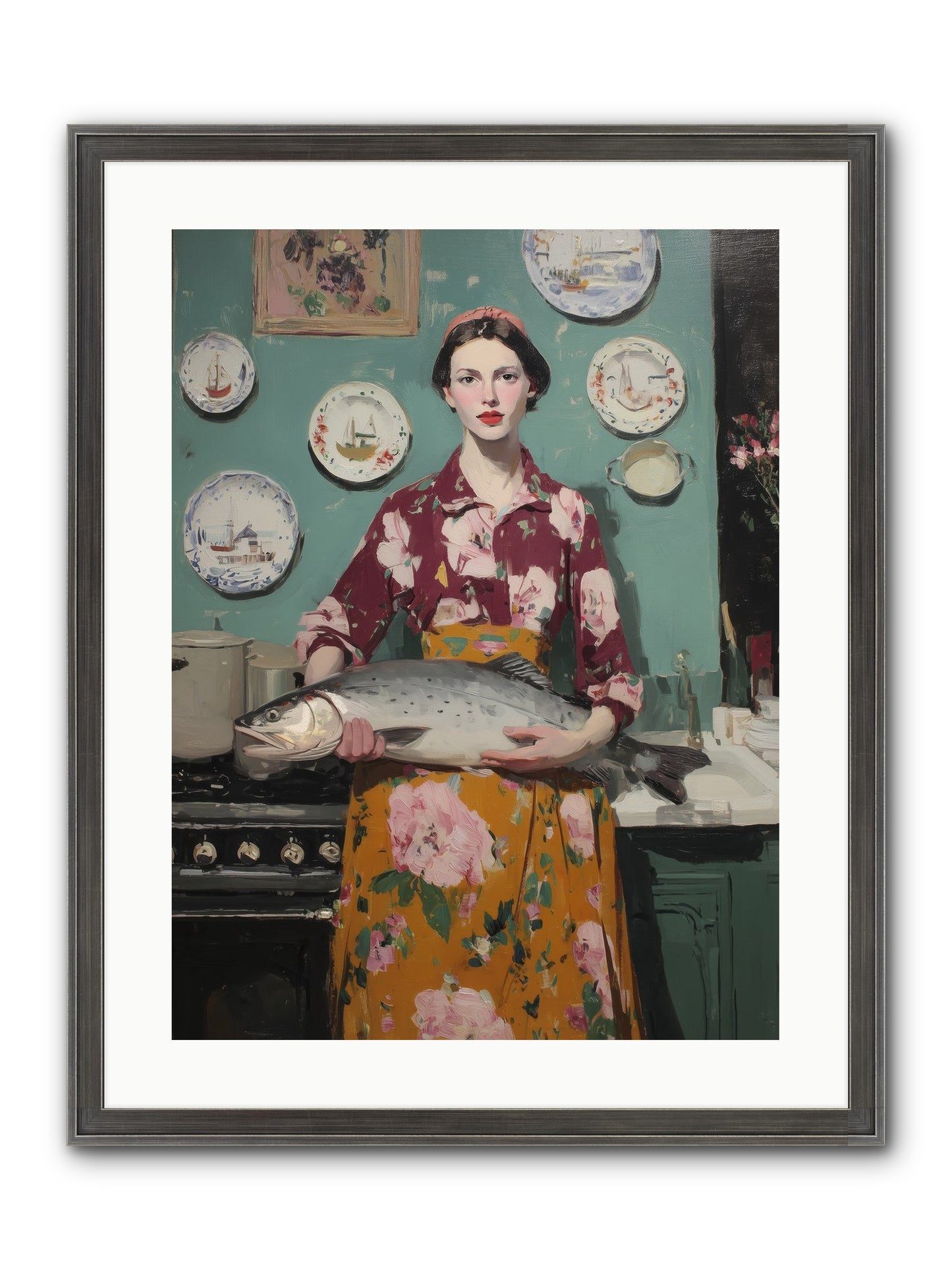 Table's Fate Framed Print - Slimwoods Black/Silver 18x24
