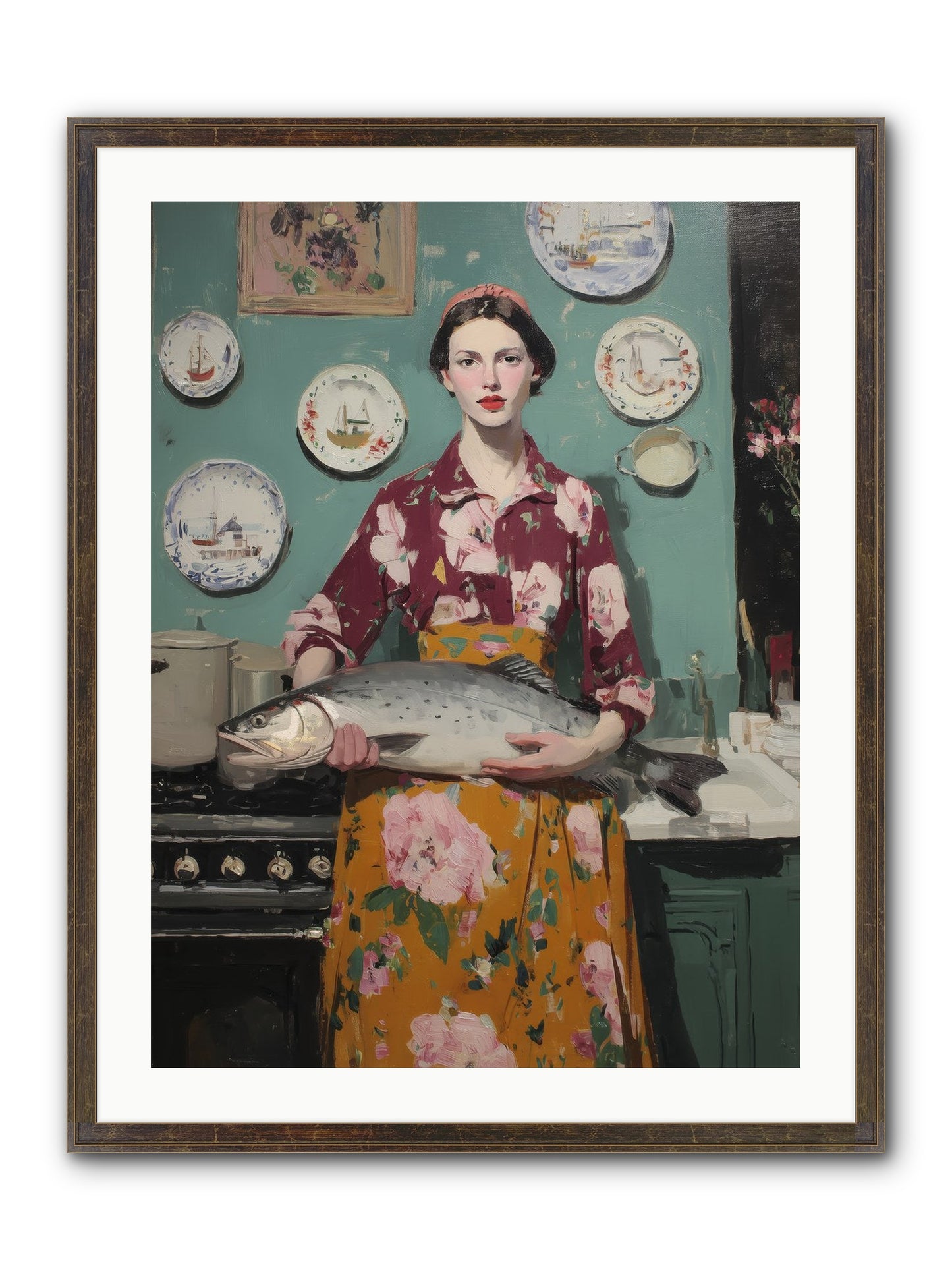 Table's Fate Framed Print - Slimwoods Black/Gold 24x32