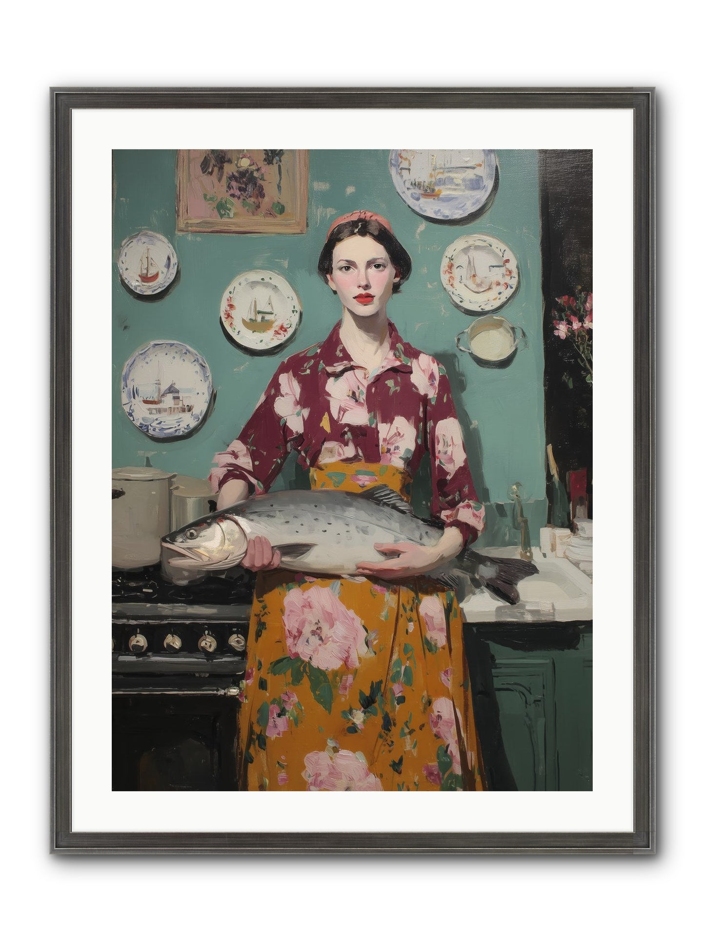 Table's Fate Framed Print - Slimwoods Black/Silver 24x32