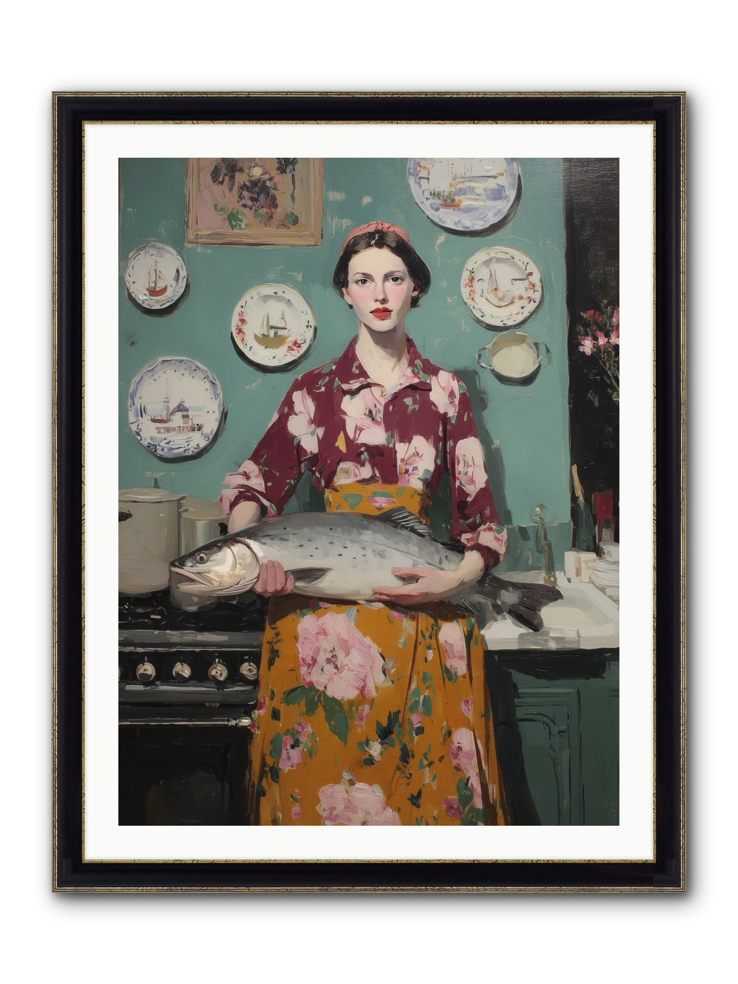 Table's Fate Framed Print - Black & Gold 30x40