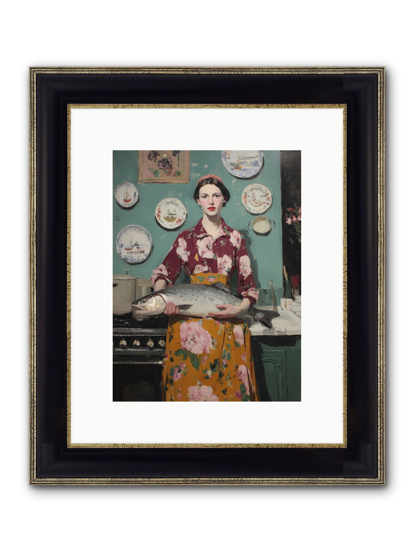 Table's Fate Framed Print - Black & Gold 9x12