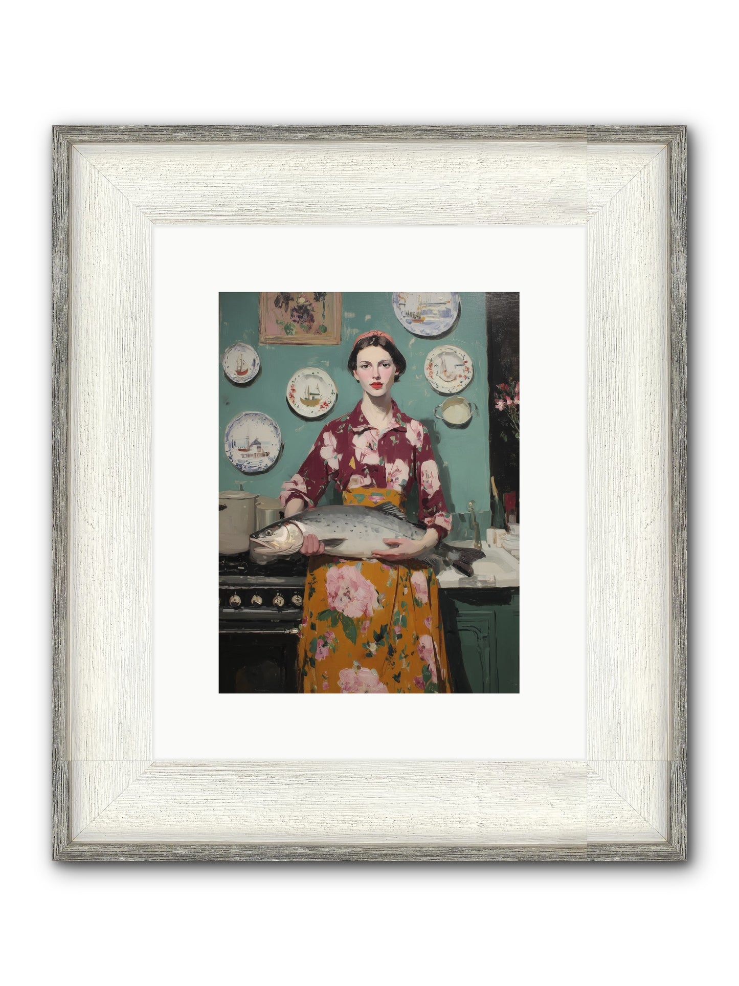 Table's Fate Framed Print - Driftwood White 9x12