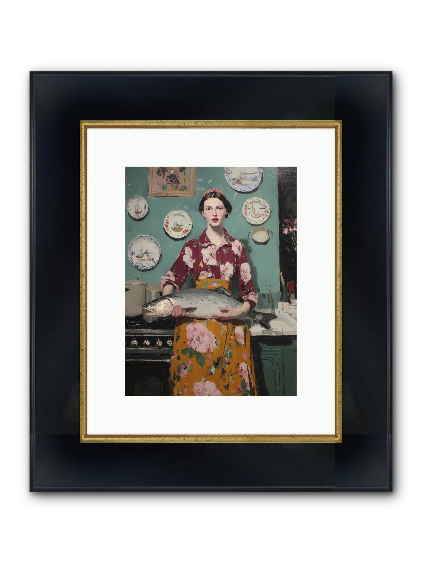 Table's Fate Framed Print - Wide Black w/Gold 9x12