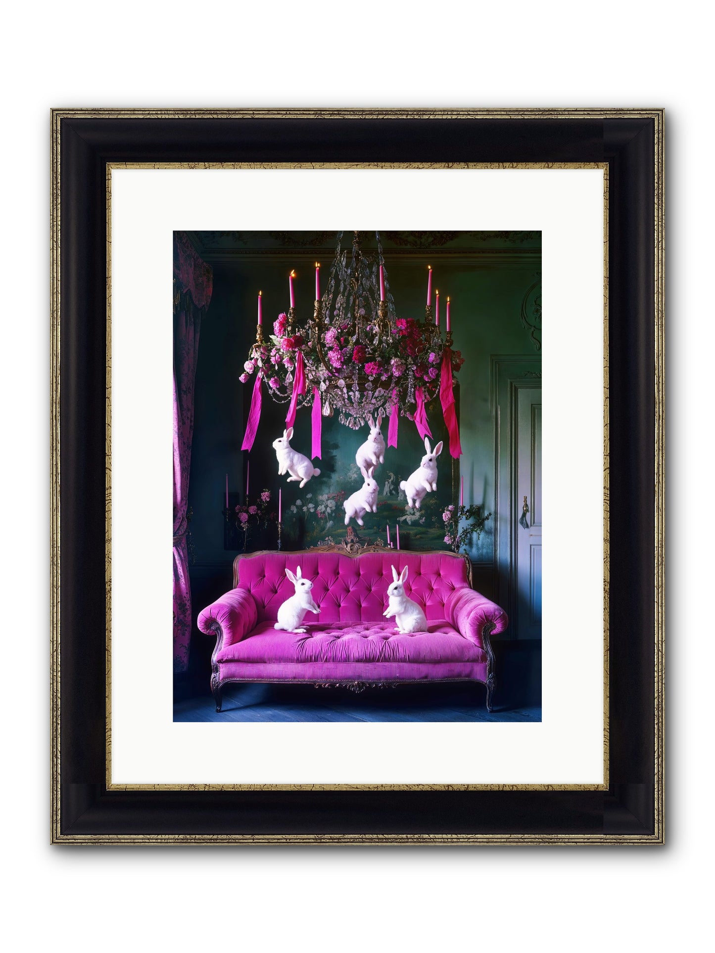 Tales From Looking Glass Framed Print - Black & Gold 12x16