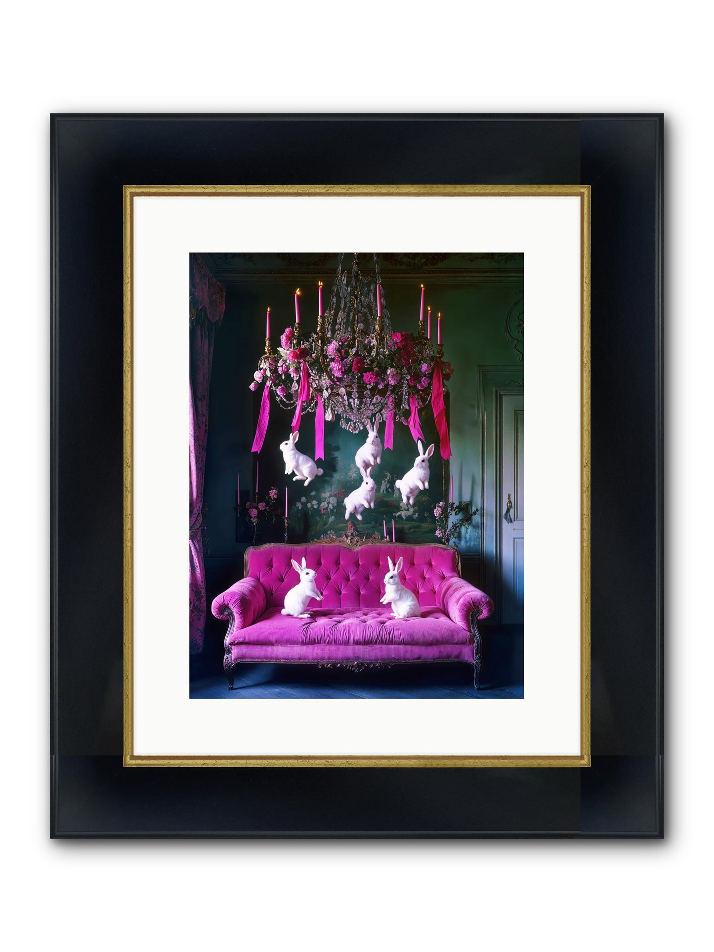 Tales From Looking Glass Framed Print - Wide Black w/Gold 12x16