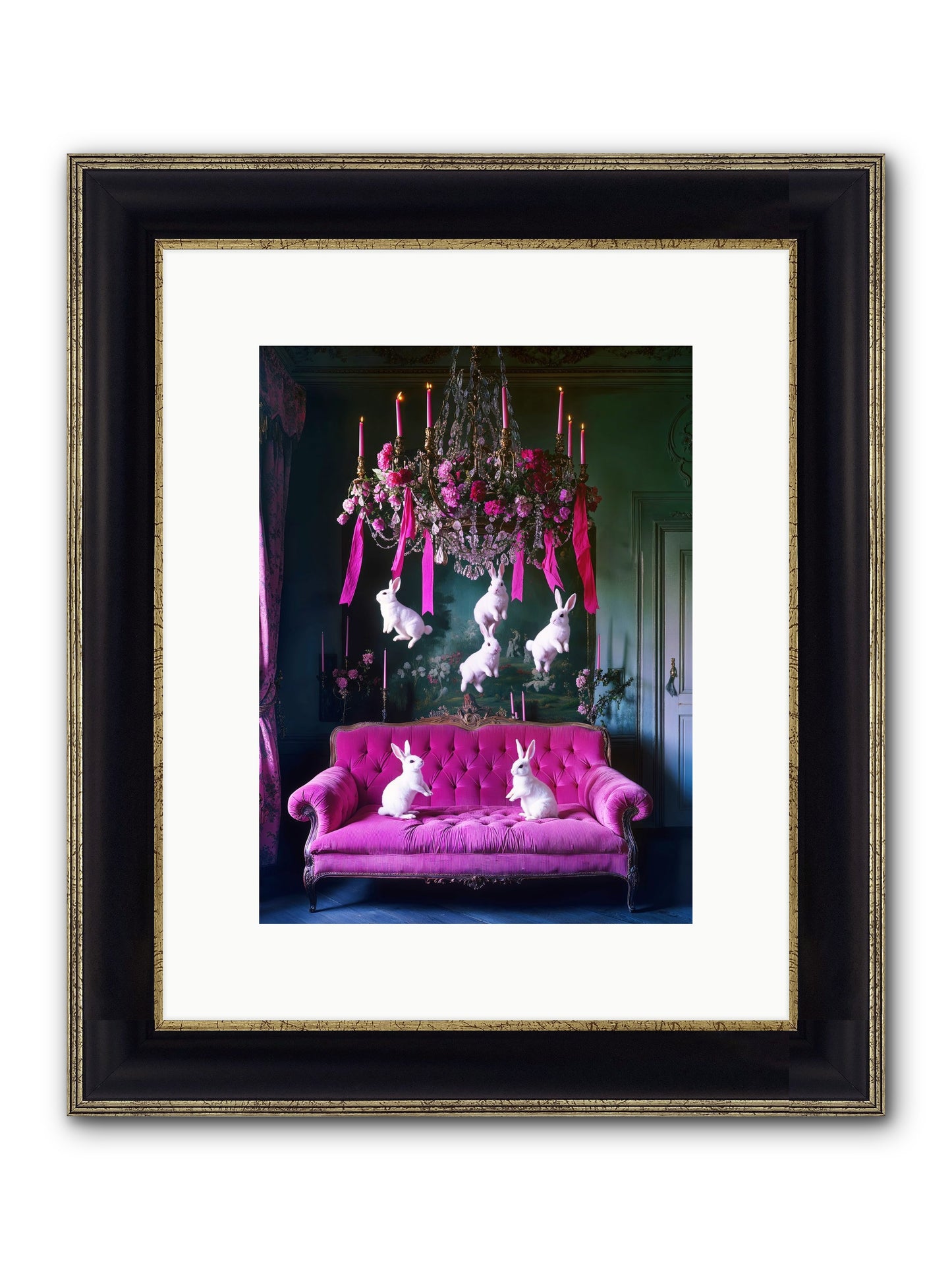 Tales From Looking Glass Framed Print - Black & Gold 9x12