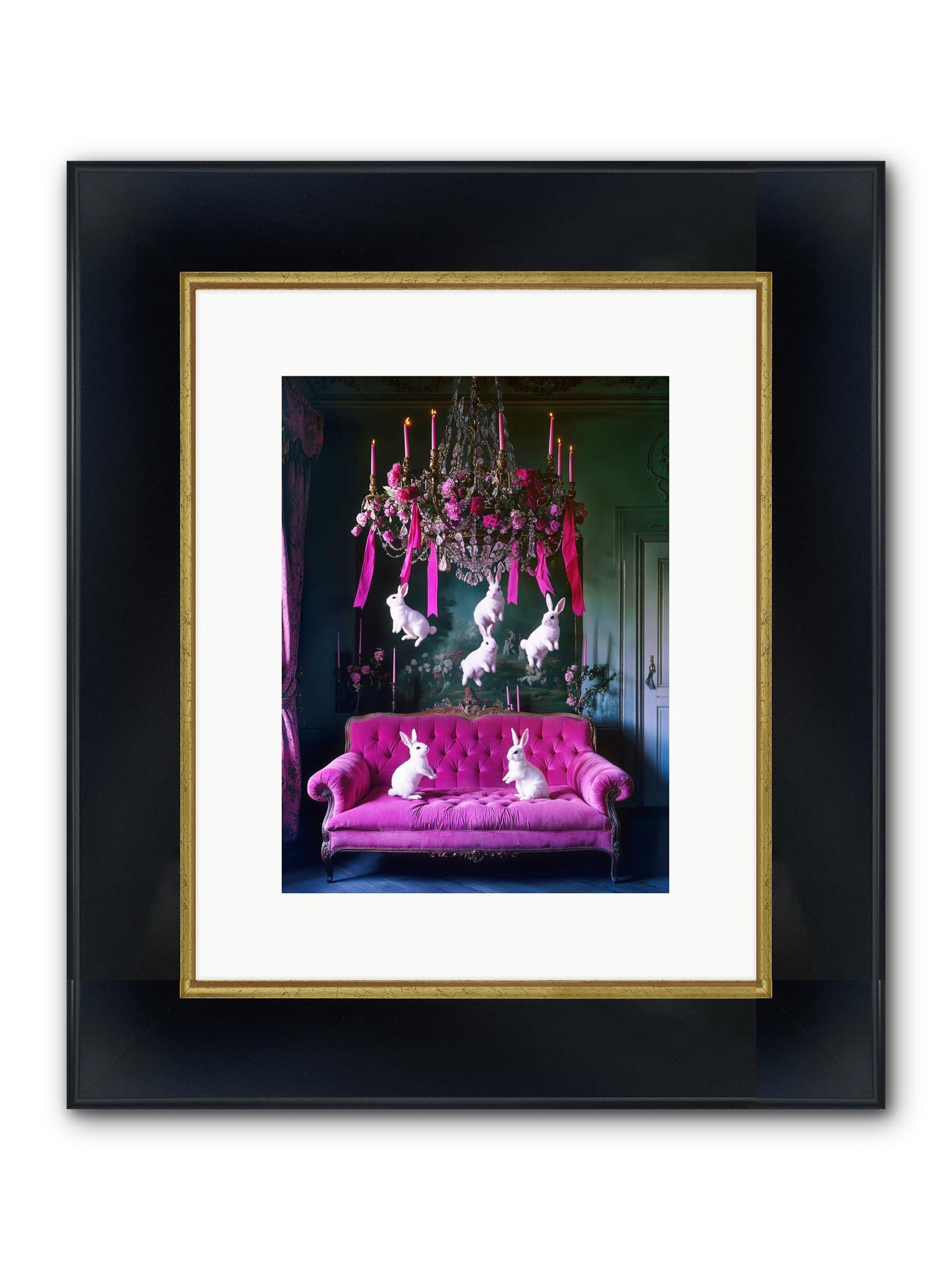 Tales From Looking Glass Framed Print - Wide Black w/Gold 9x12