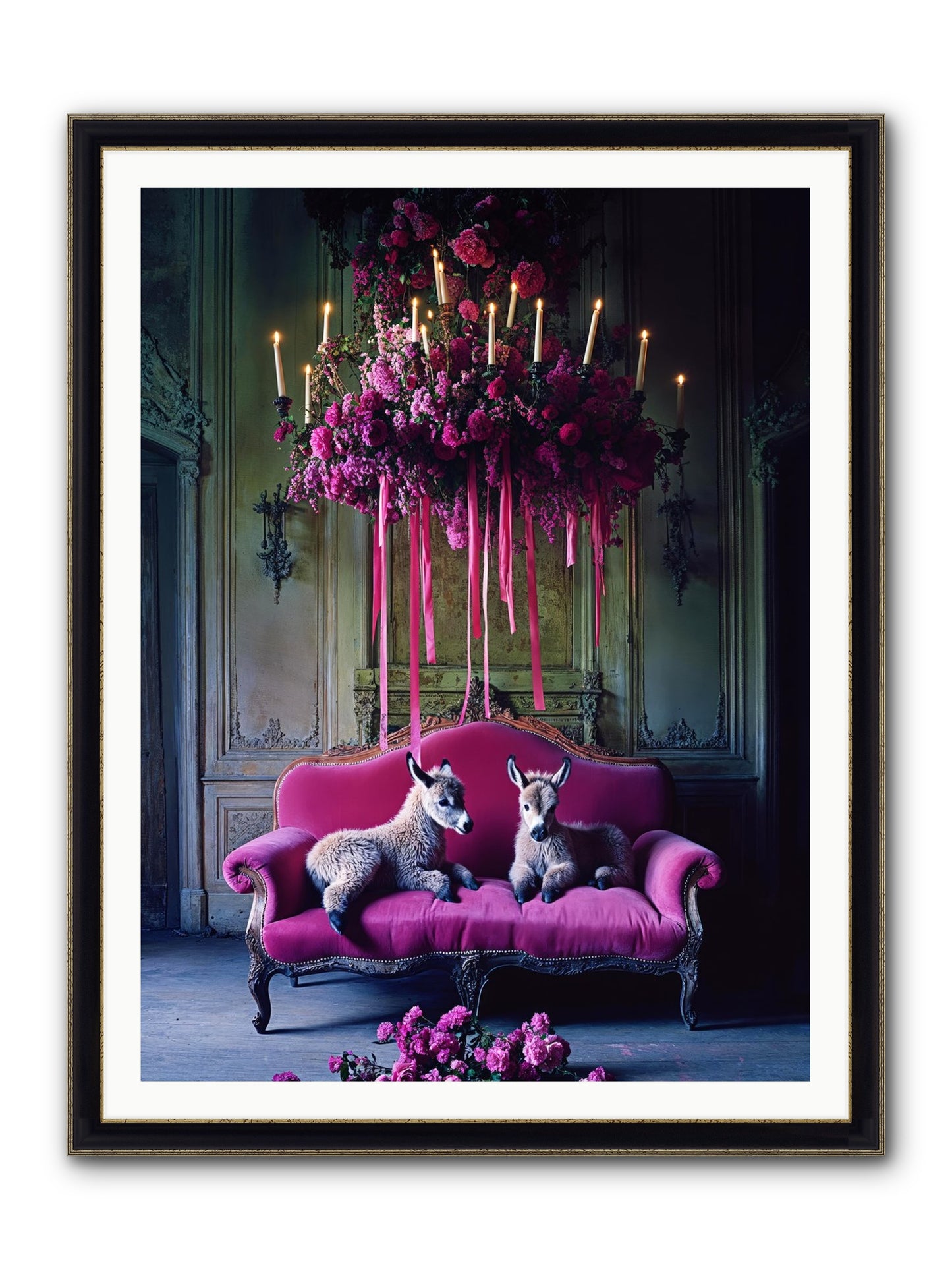 Tales From Paradise Framed Print - Black & Gold 36x48