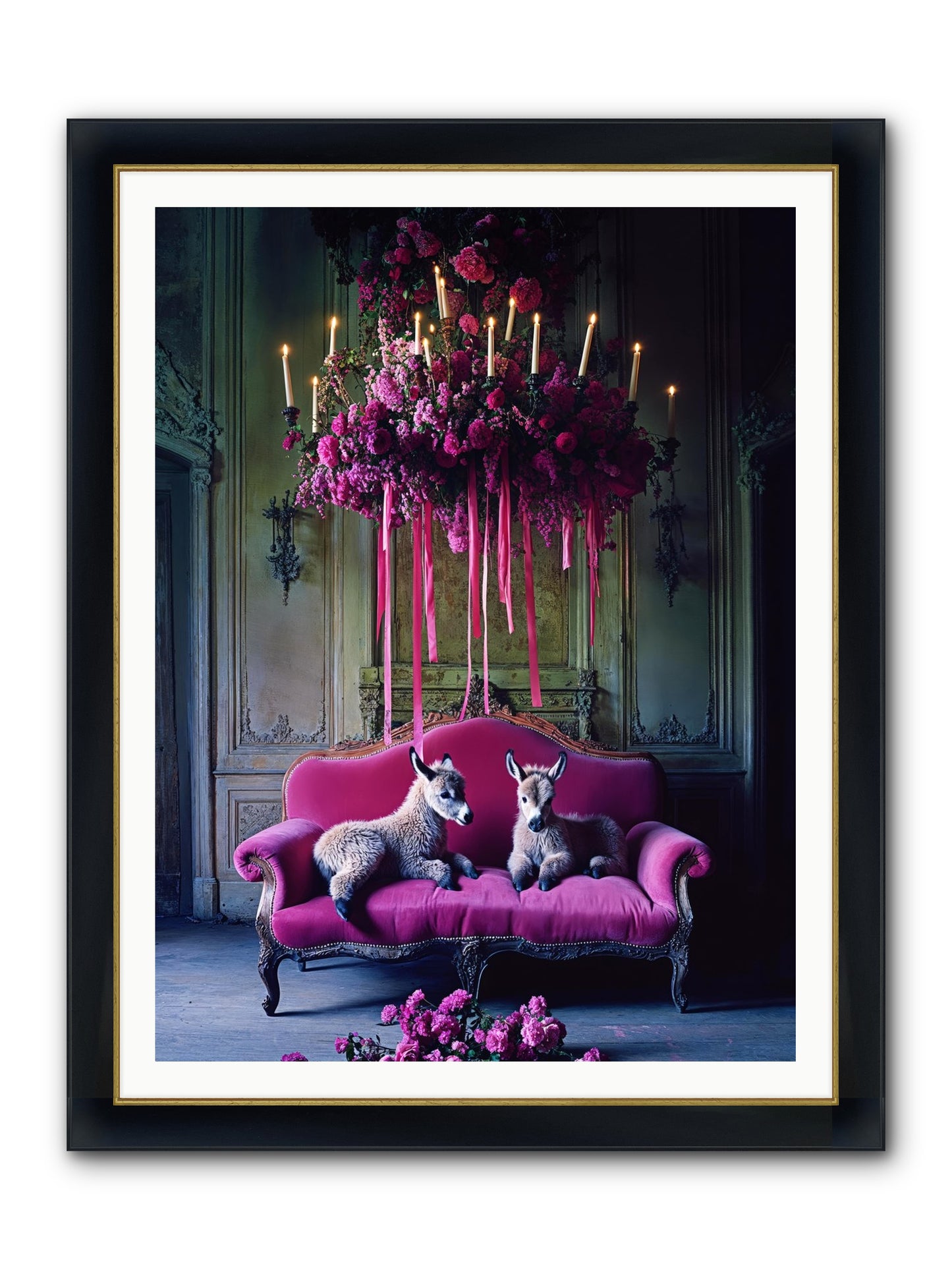 Tales From Paradise Framed Print - Wide Black w/Gold 36x48