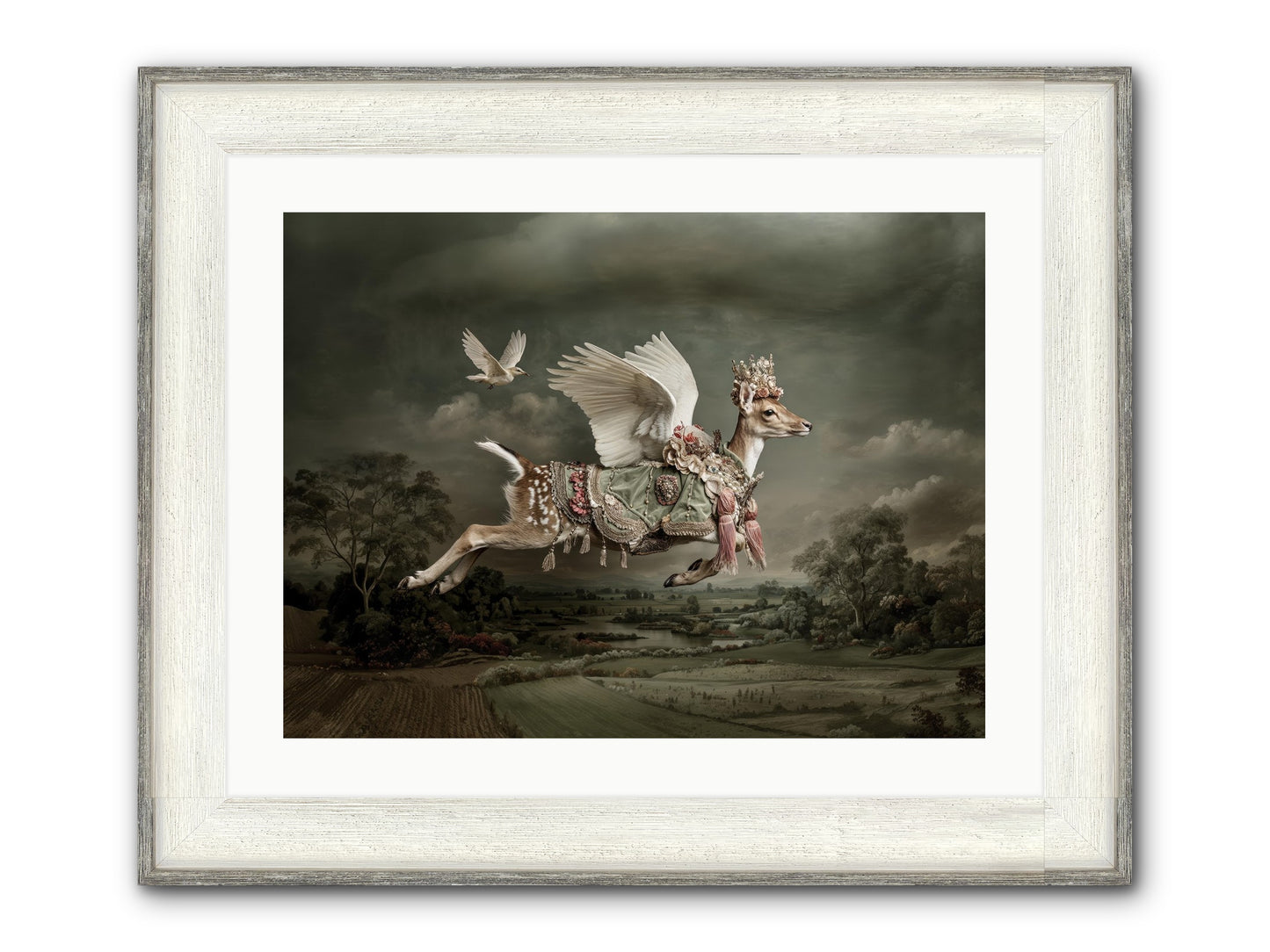 Tales From The Golden Acres Framed Print - Driftwood White 24x18
