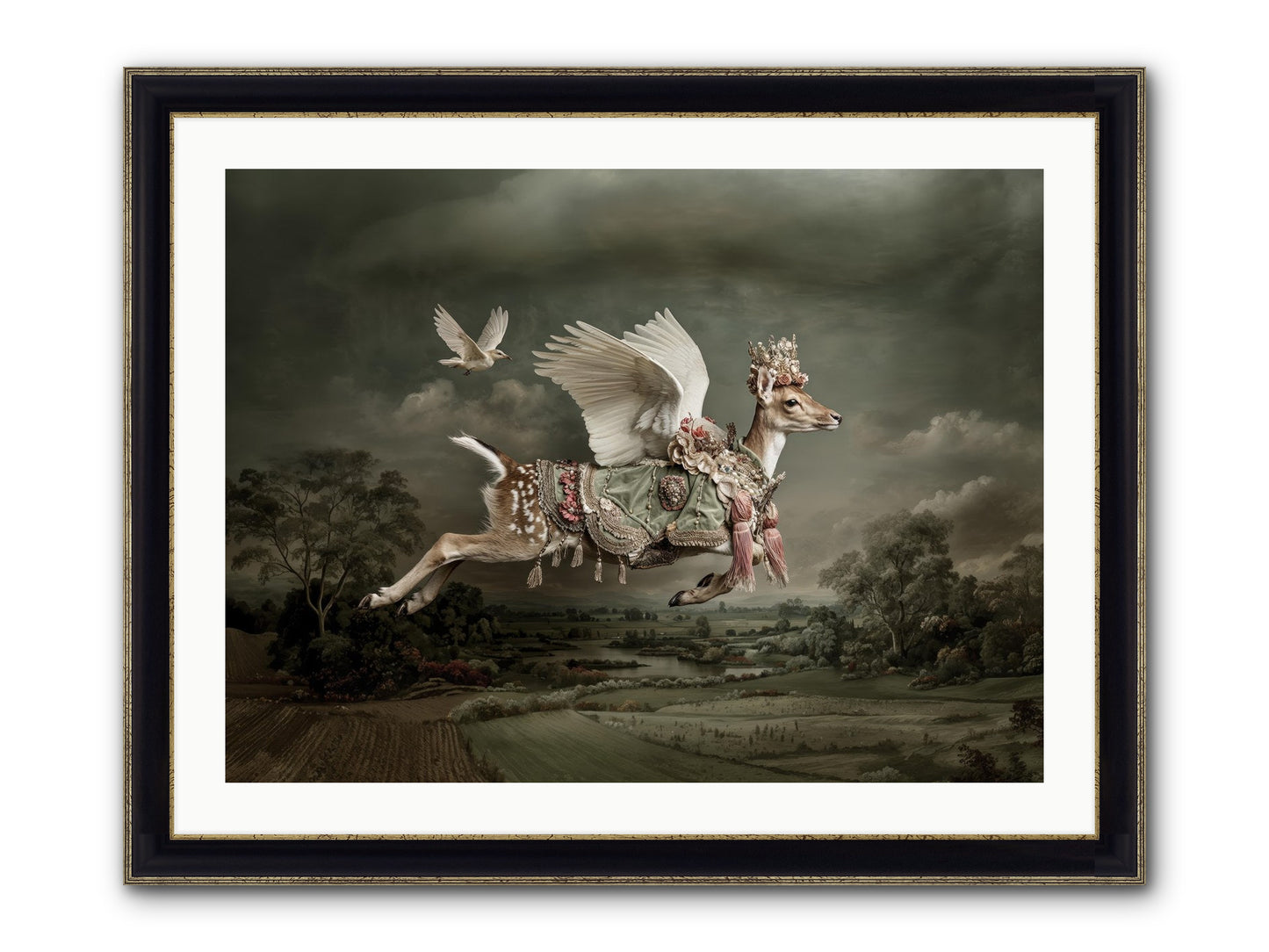 Tales From The Golden Acres Framed Print - Black & Gold 32x24