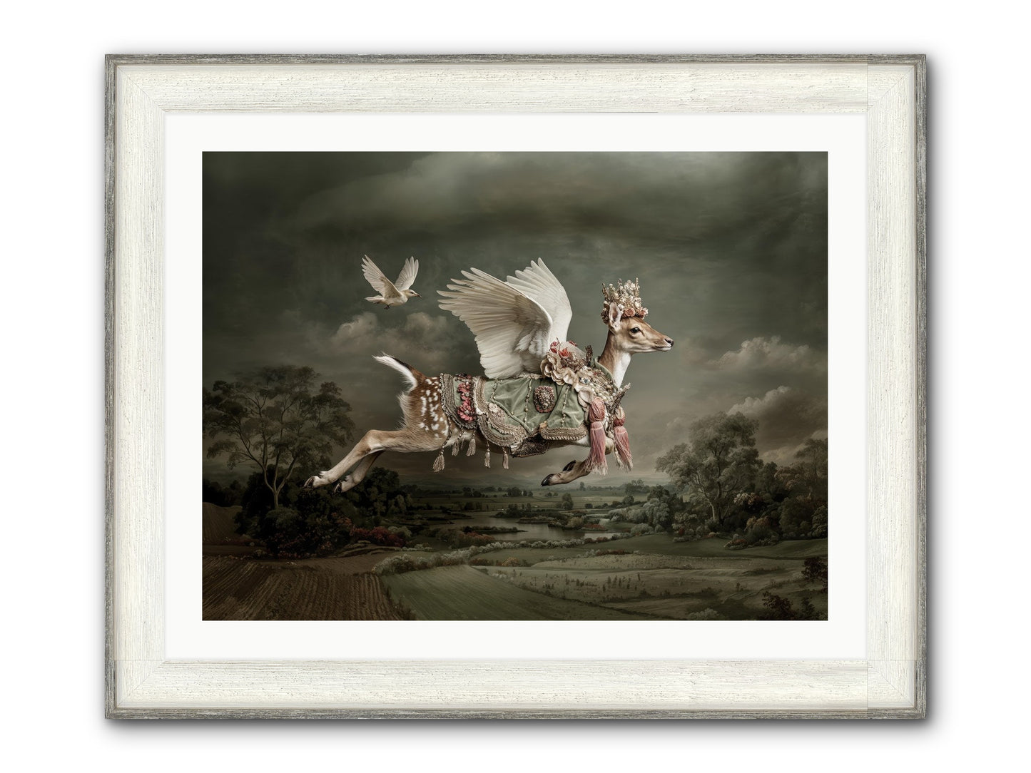 Tales From The Golden Acres Framed Print - Driftwood White 32x24