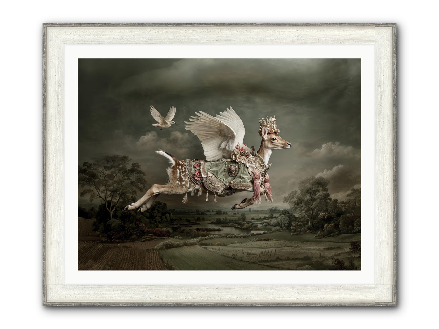 Tales From The Golden Acres Framed Print - Driftwood White 40x30