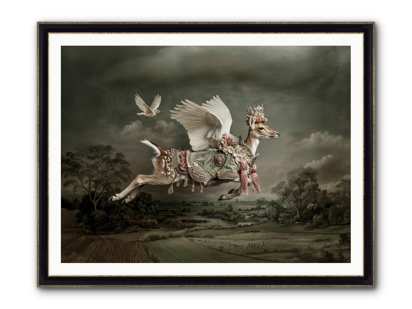 Tales From The Golden Acres Framed Print - Black & Gold 48x36