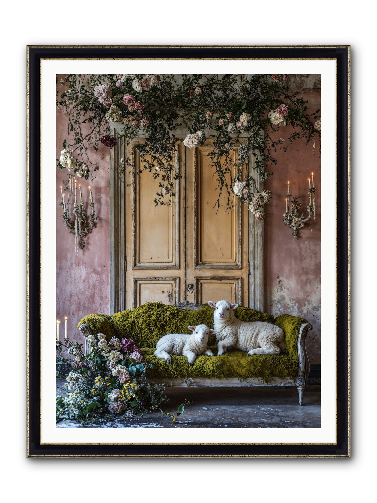 Tales From Velvet Fields Framed Print - Black & Gold 36x48