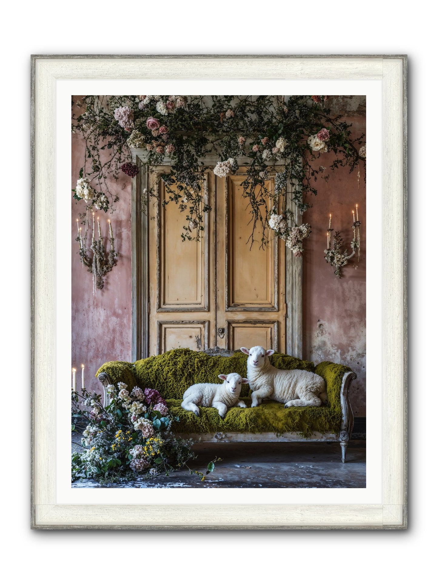 Tales From Velvet Fields Framed Print - Driftwood White 36x48