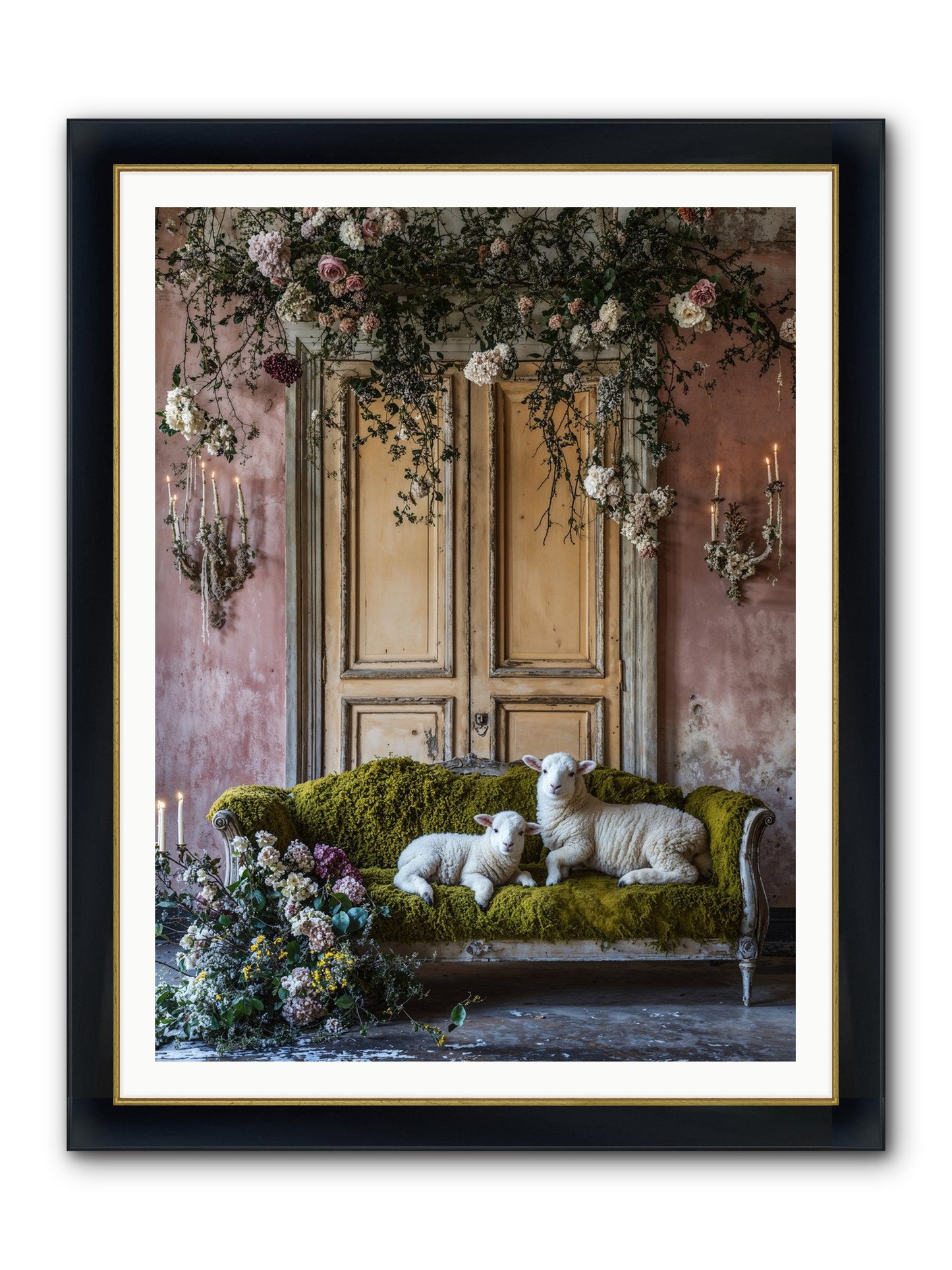 Tales From Velvet Fields Framed Print - Wide Black w/Gold 36x48