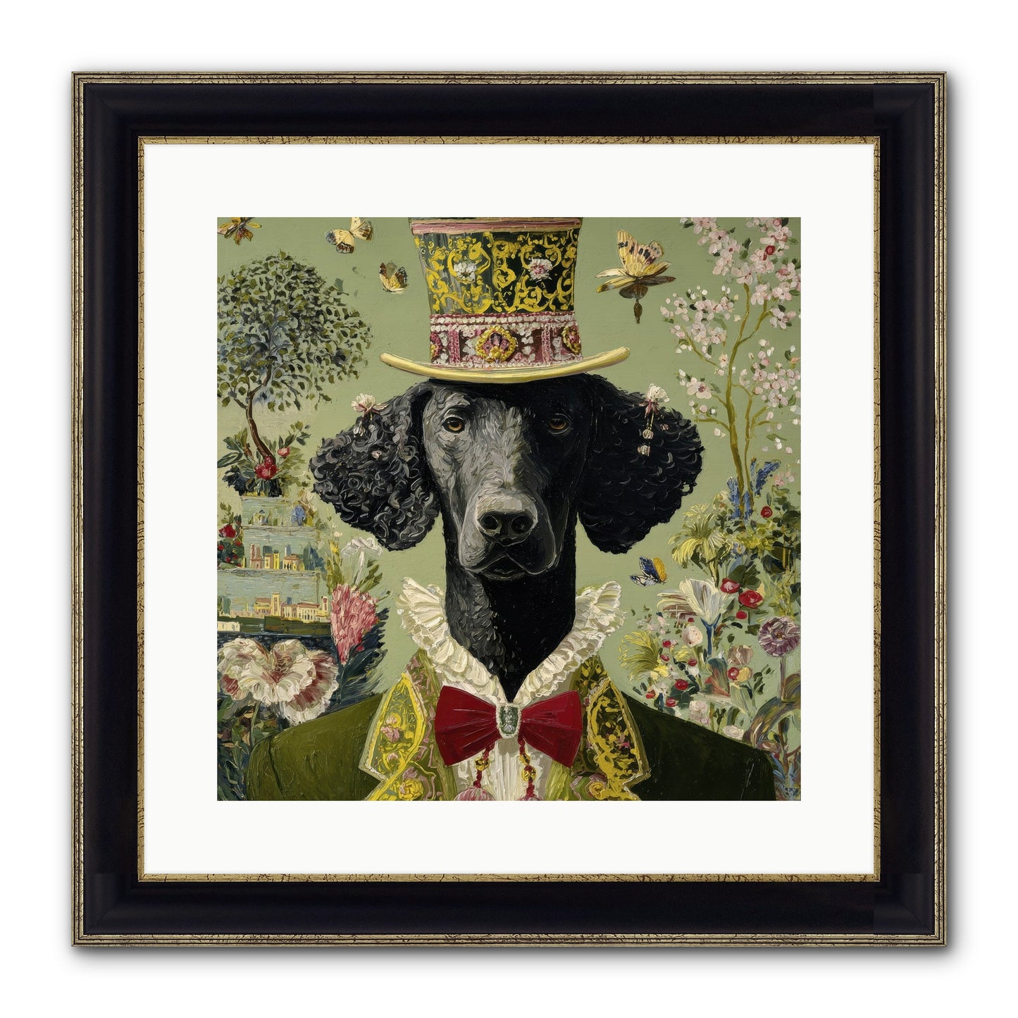 Tales Of Roaming Framed Print - Black & Gold 16x16