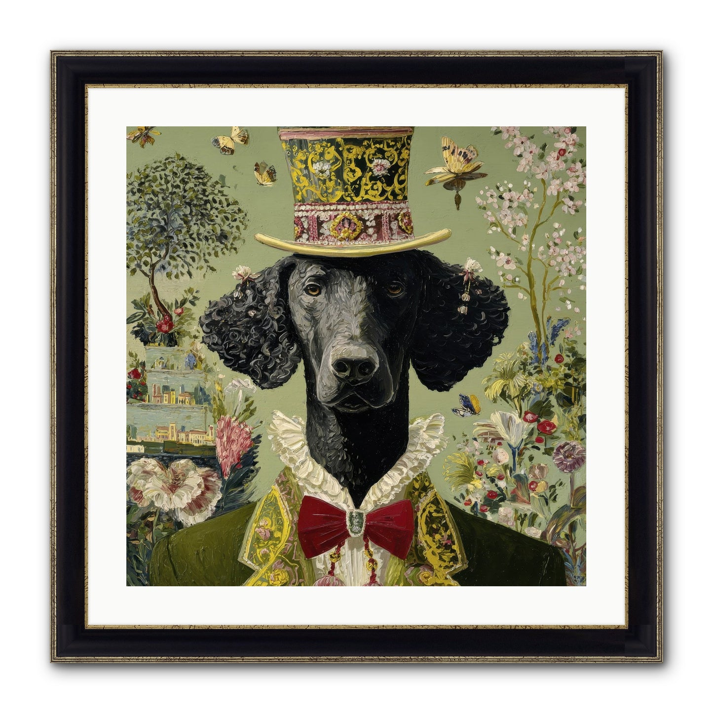 Tales Of Roaming Framed Print - Black & Gold 24x24