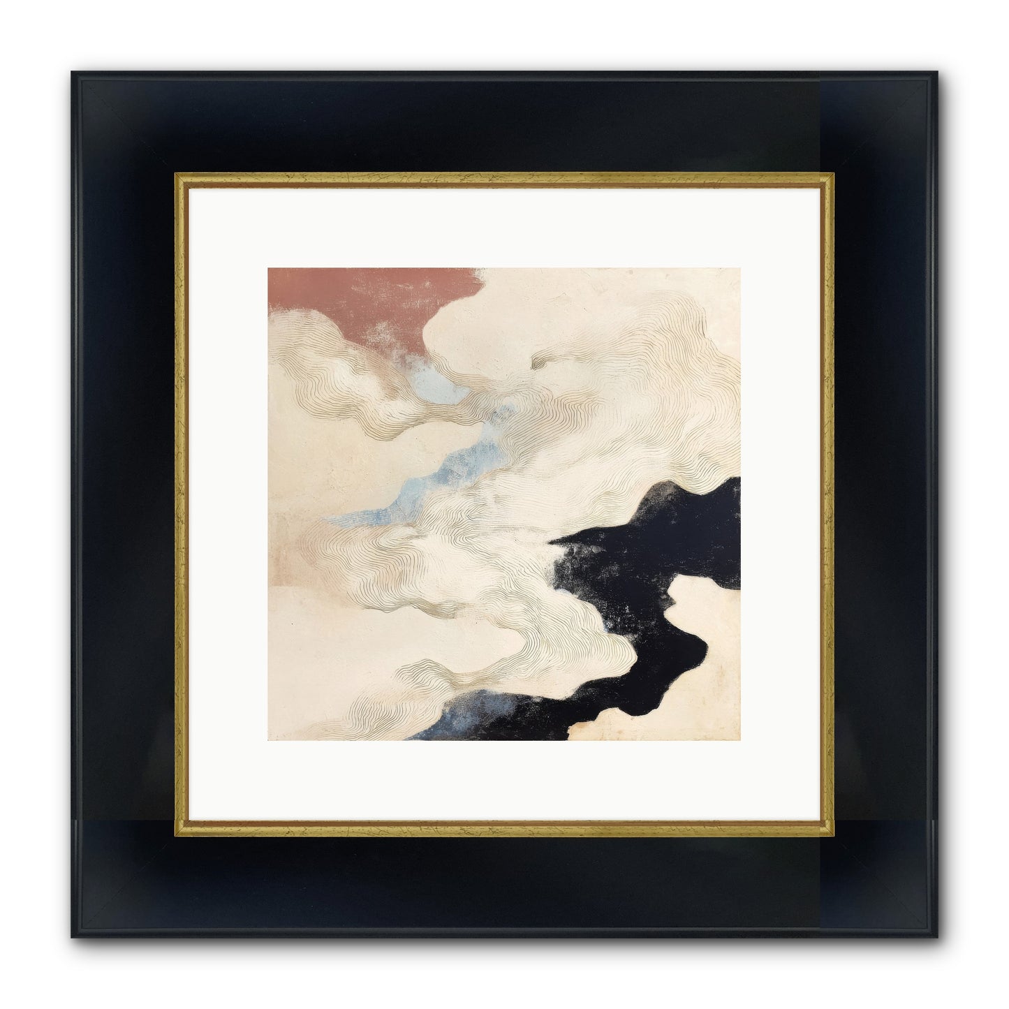 Talisman No.1 Framed Print - Wide Black w/Gold 12x12
