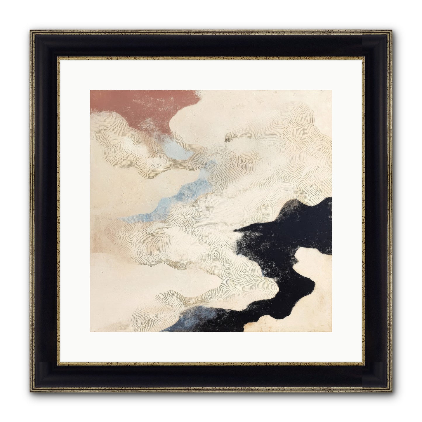 Talisman No.1 Framed Print - Black & Gold 16x16