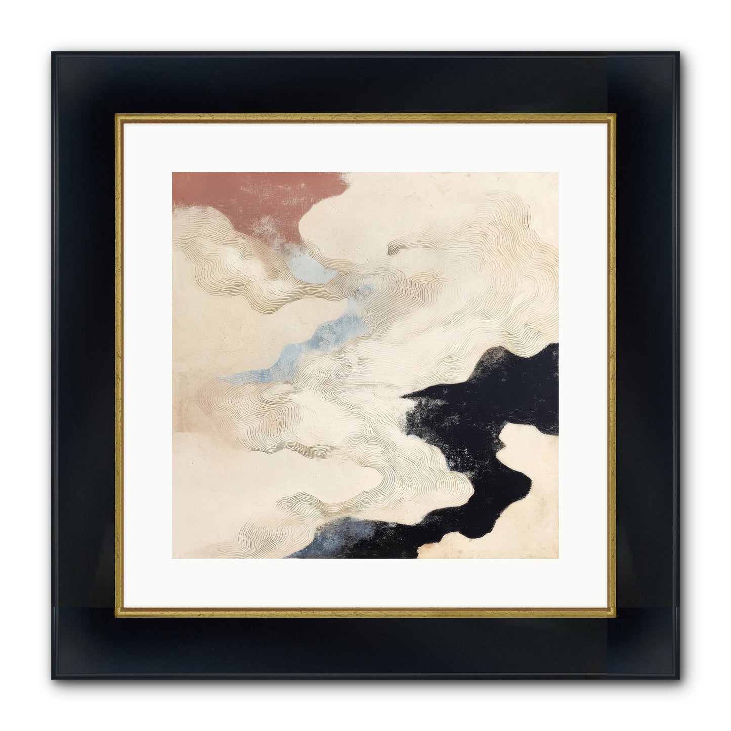 Talisman No.1 Framed Print - Wide Black w/Gold 16x16