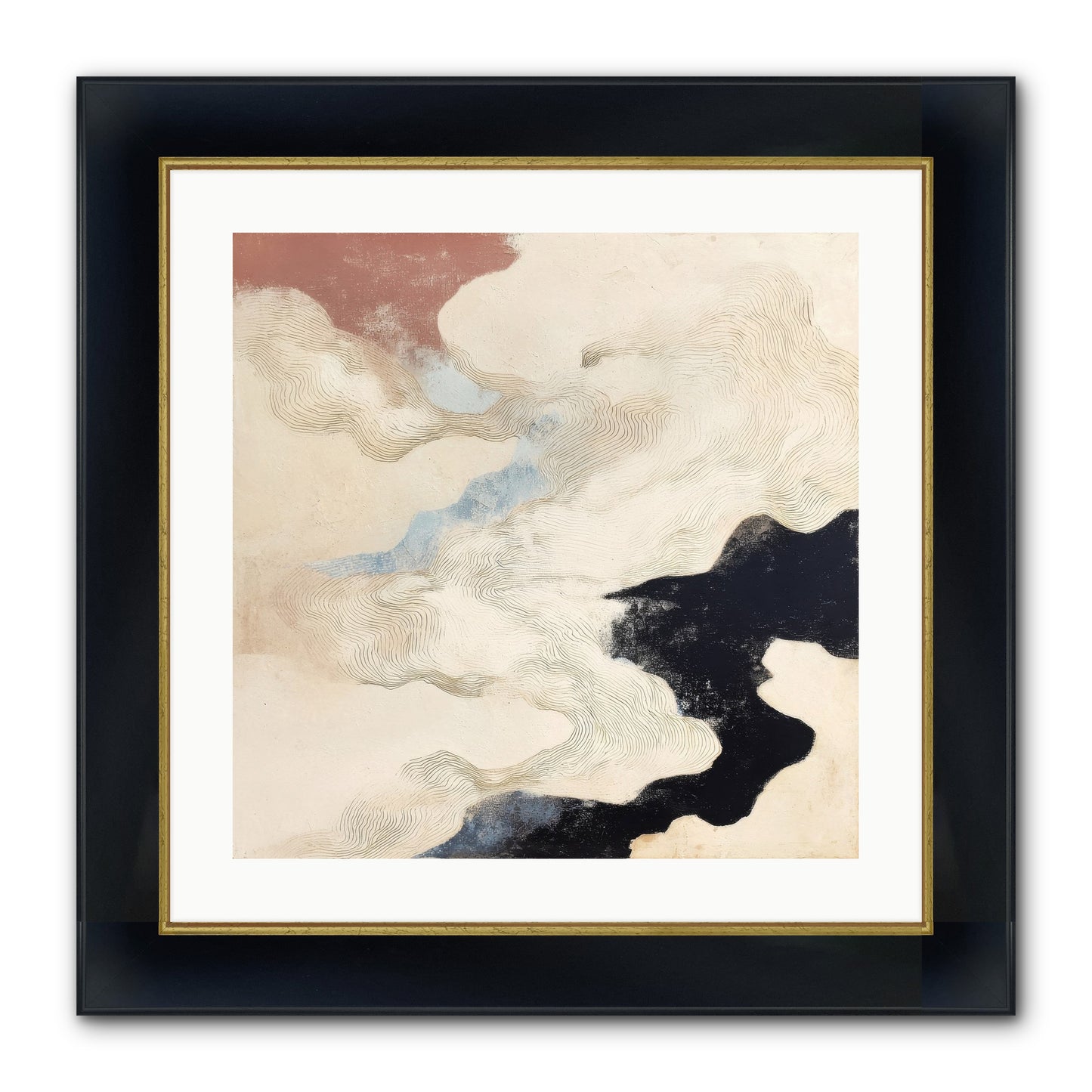 Talisman No.1 Framed Print - Wide Black w/Gold 20x20
