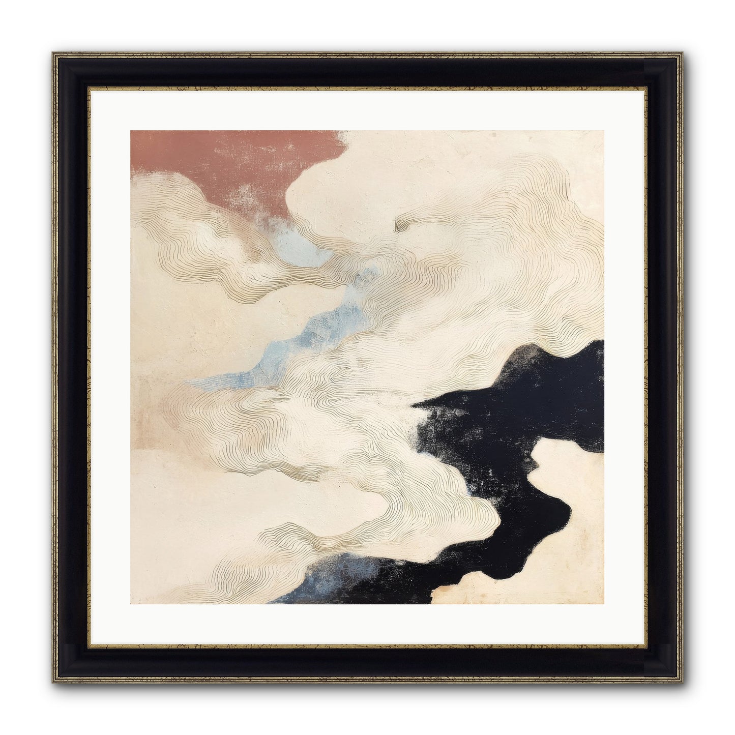 Talisman No.1 Framed Print - Black & Gold 24x24