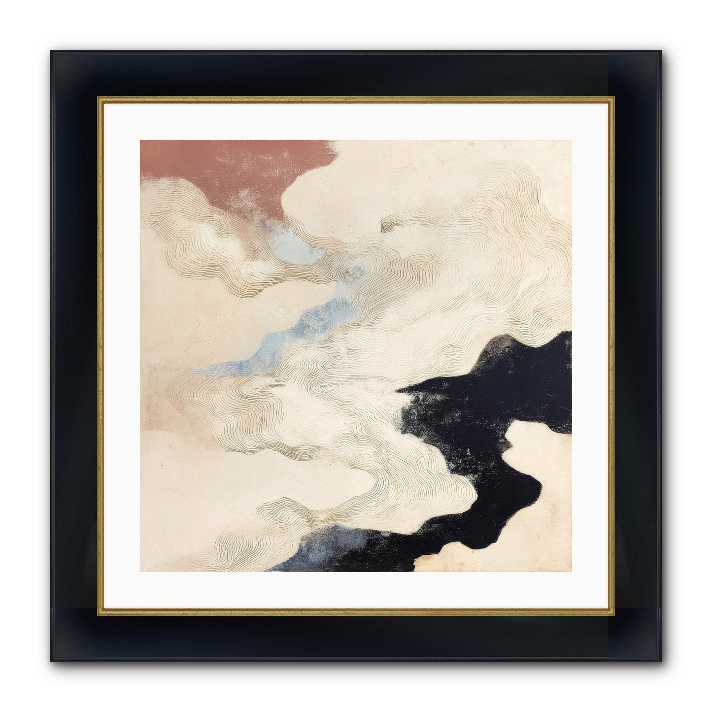 Talisman No.1 Framed Print - Wide Black w/Gold 24x24