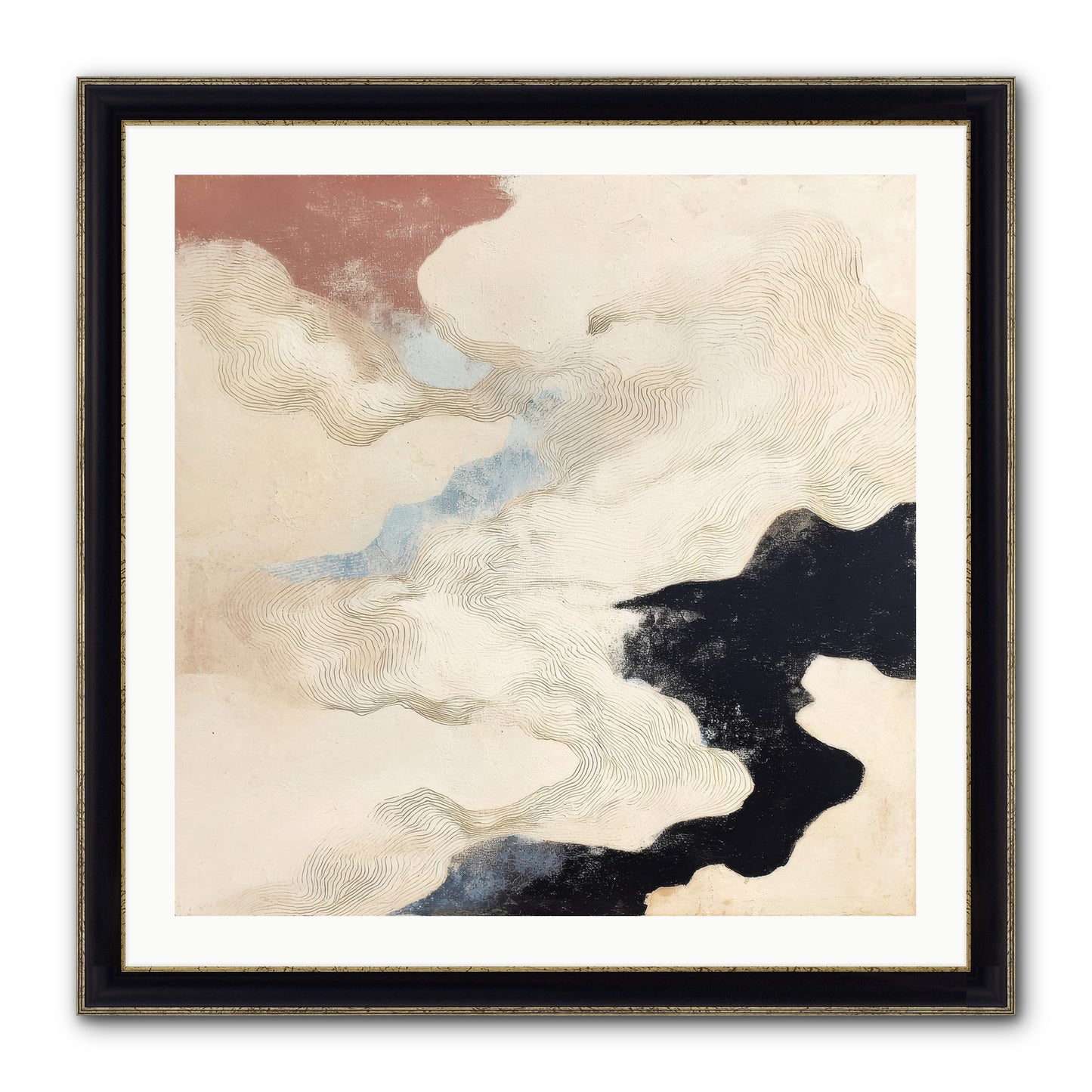 Talisman No.1 Framed Print - Black & Gold 30x30