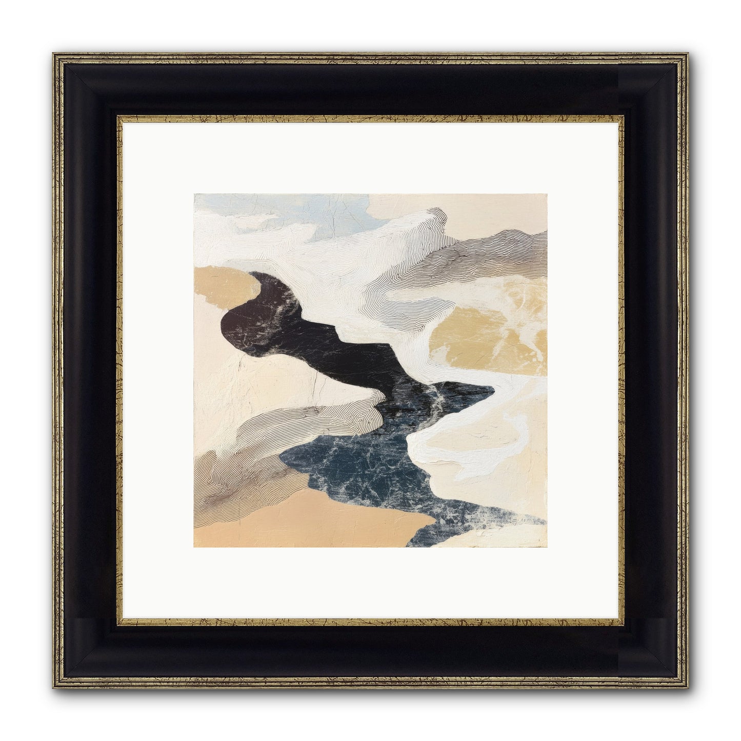 Talisman No.2 Framed Print - Black & Gold 10x10