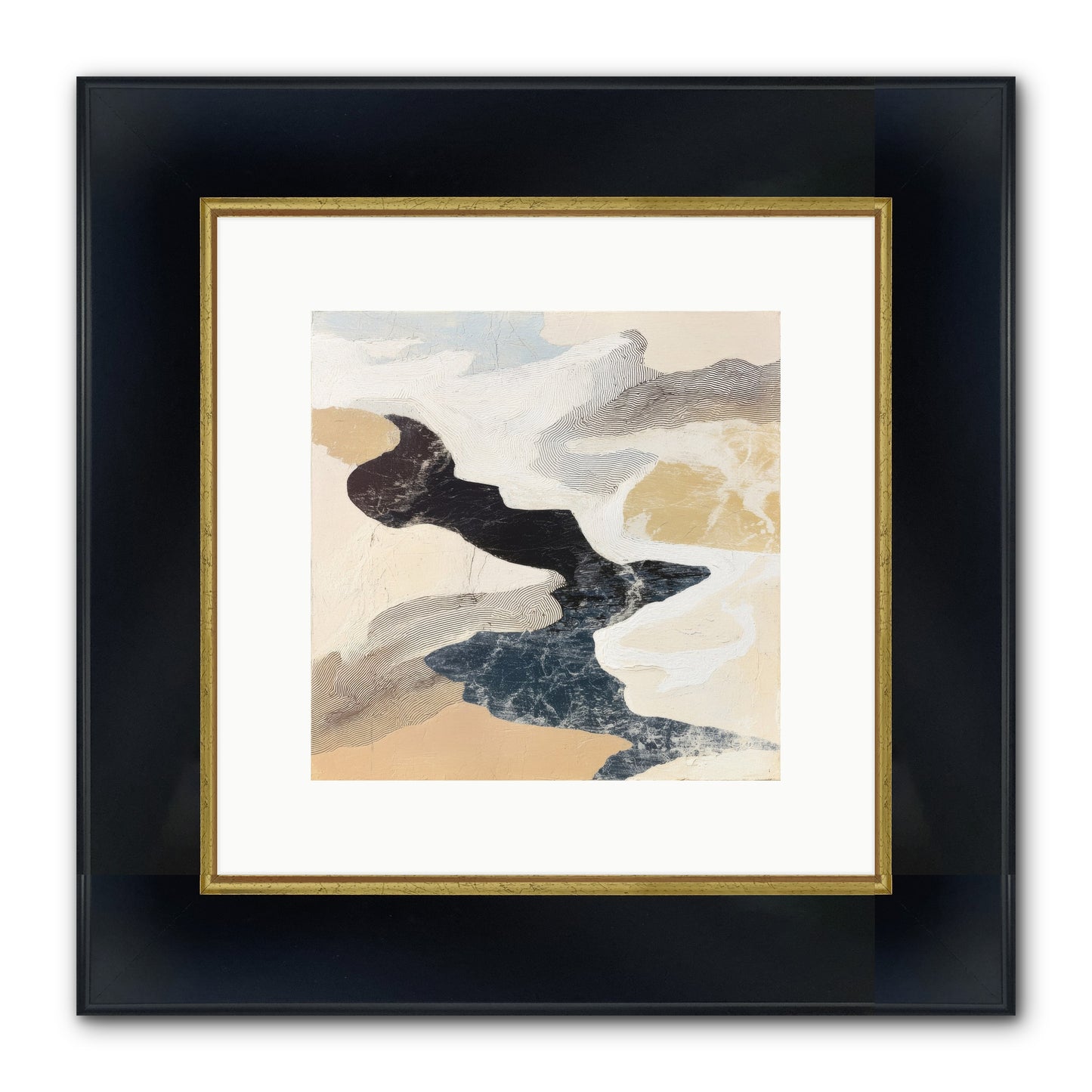 Talisman No.2 Framed Print - Wide Black w/Gold 10x10