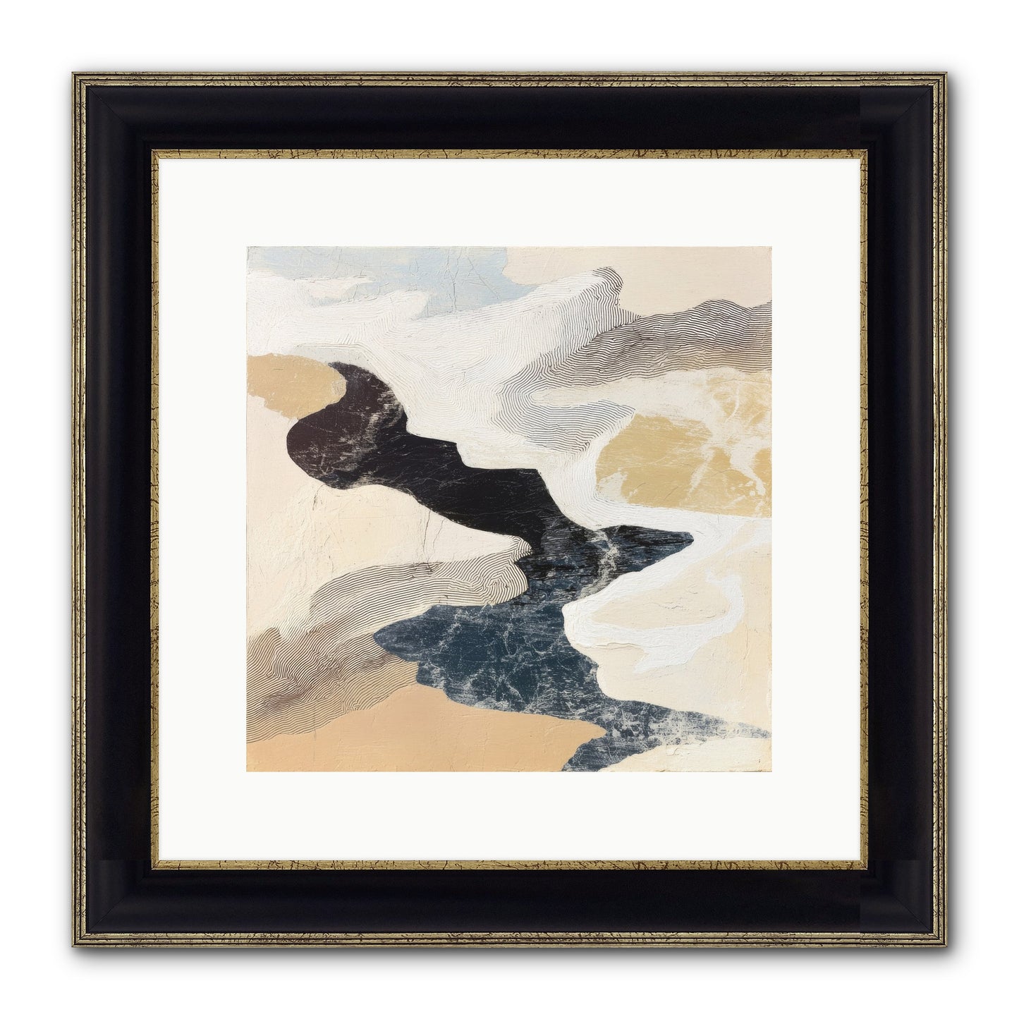 Talisman No.2 Framed Print - Black & Gold 12x12
