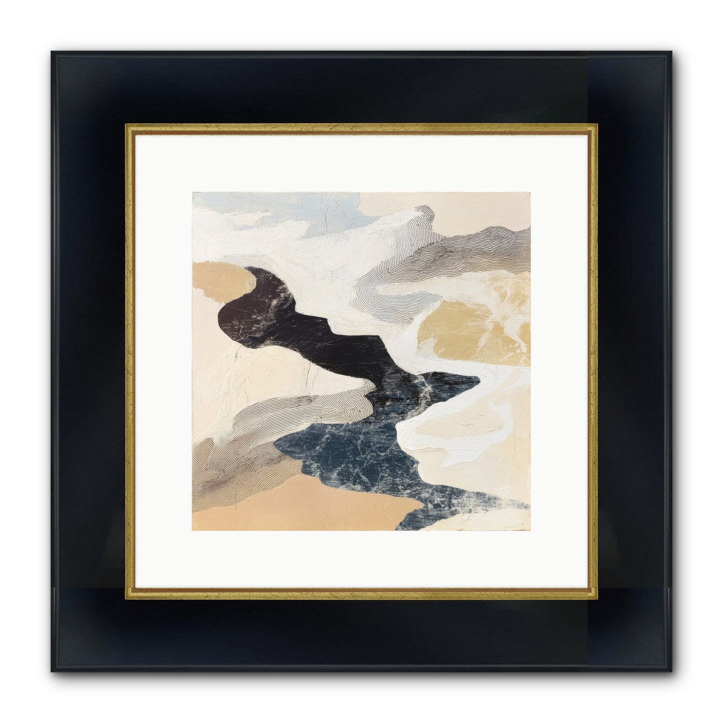 Talisman No.2 Framed Print - Wide Black w/Gold 12x12